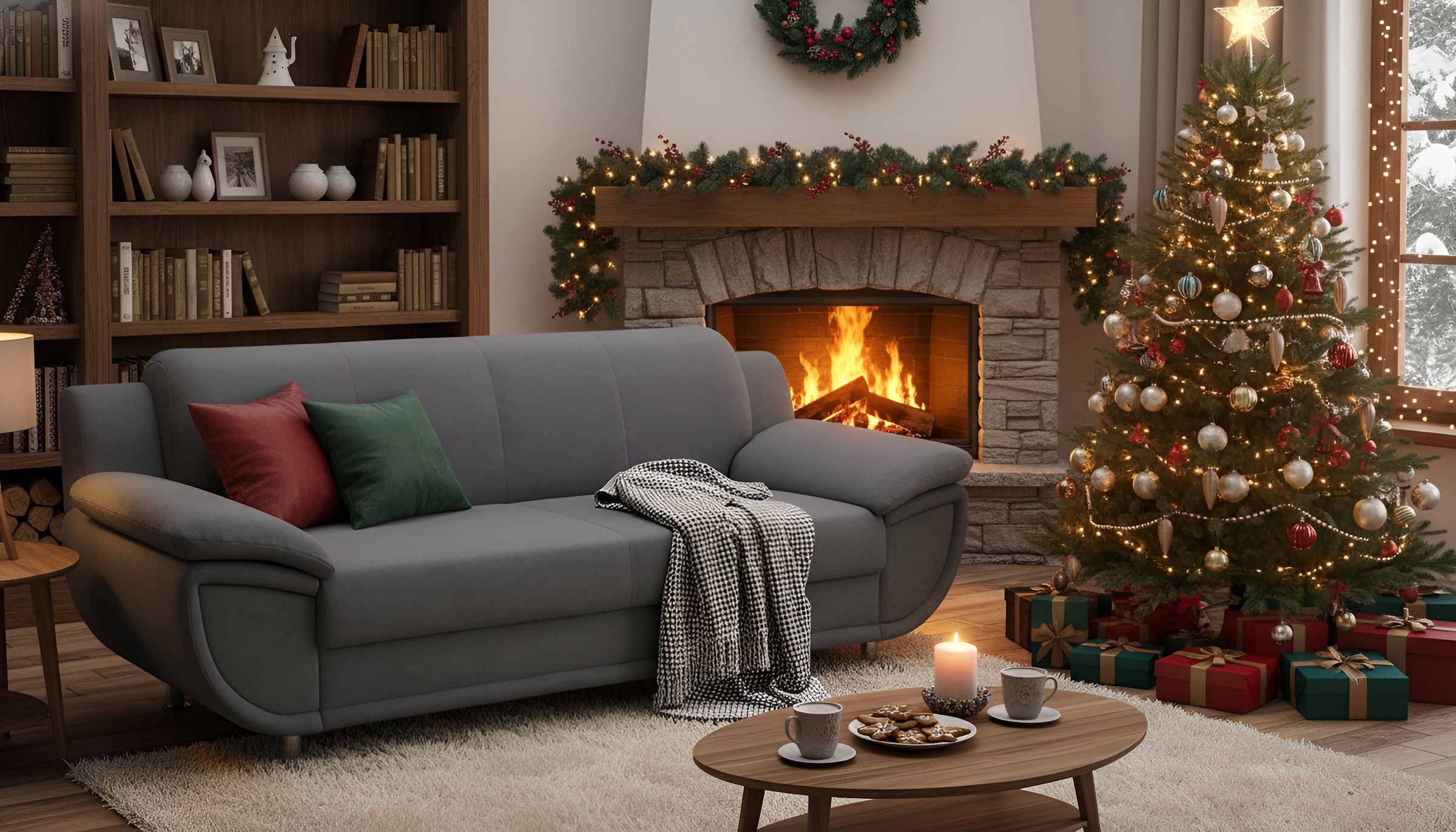 TRENDMANUFAKTUR 3-Sitzer »Rondo, Breite 207 cm, breite Armlehnen, Füße chromfarben« wahlweise mit Federkern, pflegeleichte Bezügen, Unser Dauertiefpreis