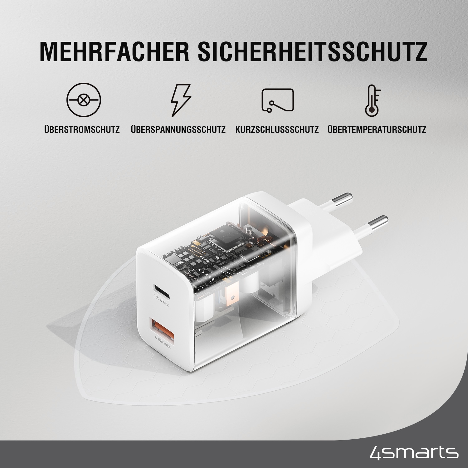 4smarts USB-Ladegerät »Ladegerät PDPlug Duos 25W 1xUSB-C, 1xUSB-A«