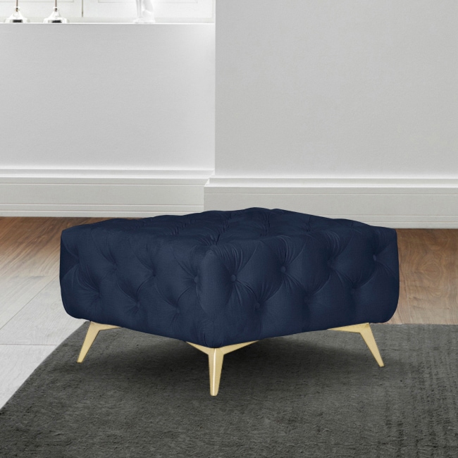 Home affaire Polsterhocker »Amaury« Chesterfield-Optik, Breite 80cm, Fußfarbe wählbar