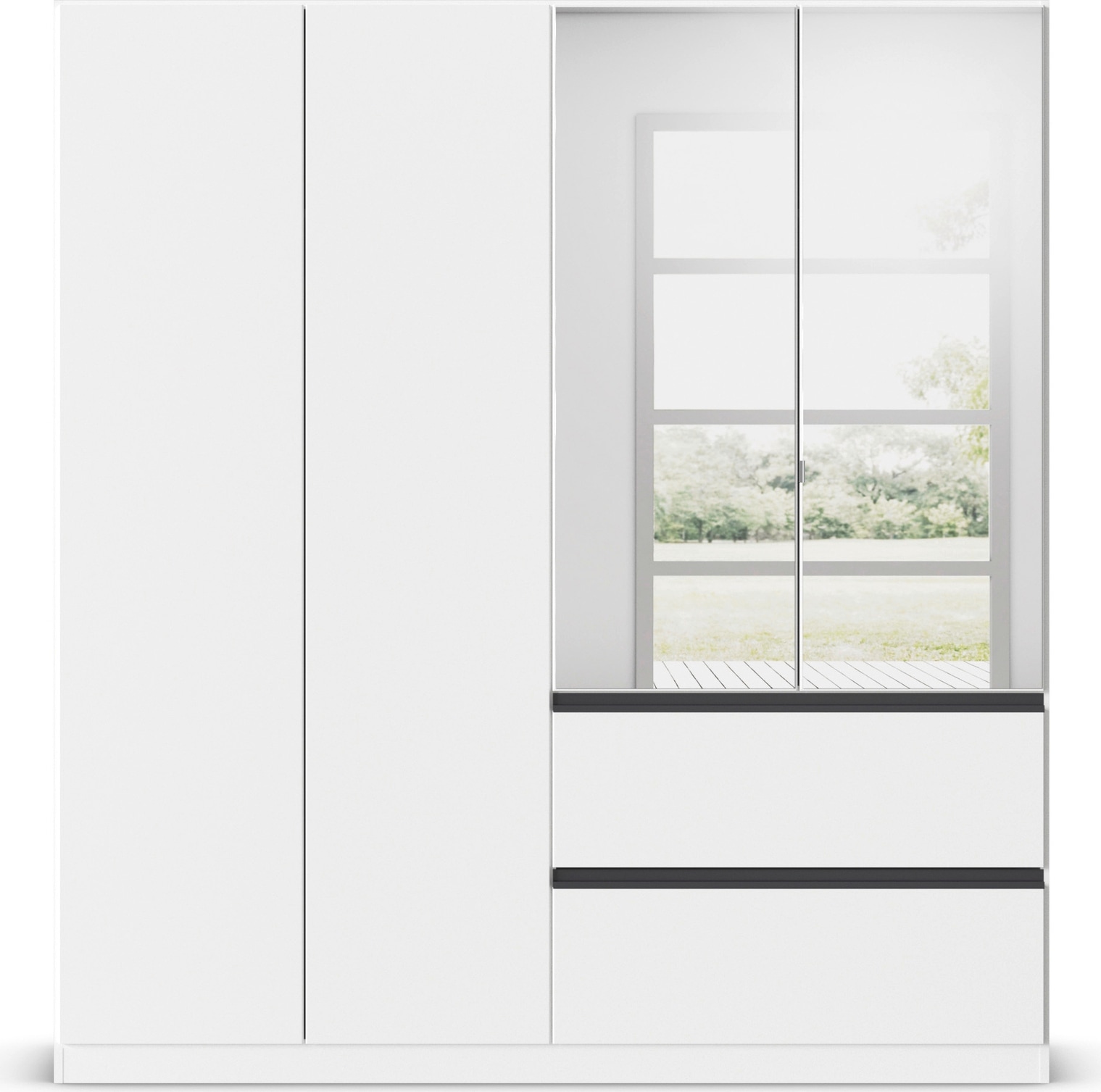 rauch Drehtürenschrank »Kleiderschrank Schrank Garderobe Wäscheschrank COSTA in 3 Breiten«, mit Spiegel, grifflose Front und Push-to-Open Funktion MADE IN GERMANY