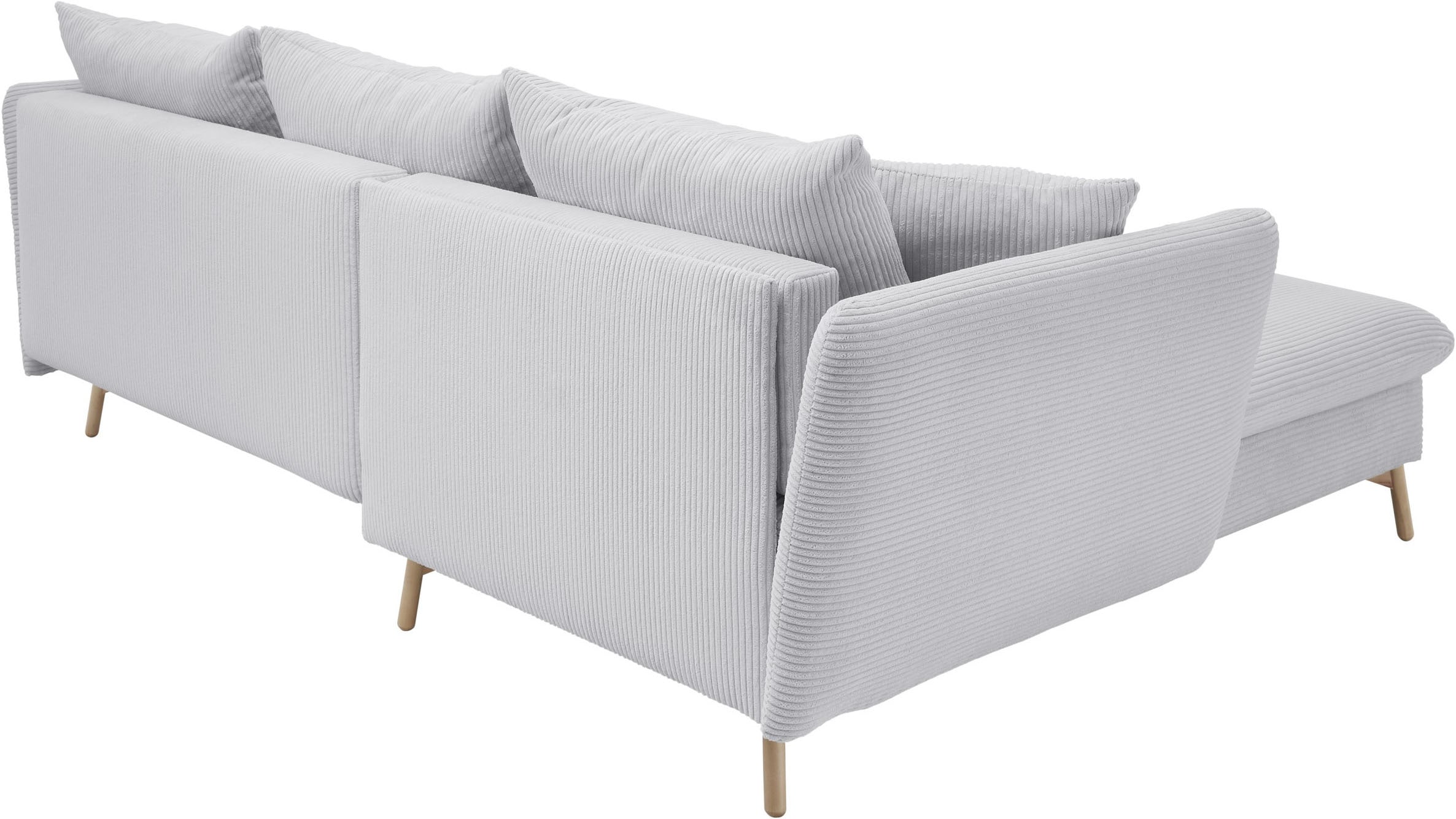 andas Ecksofa »MERLE, 258 cm, L-Form, traumhafter Cord,«, mit Bettfunktion und Bettkasten, Liegefläche 224 x 139