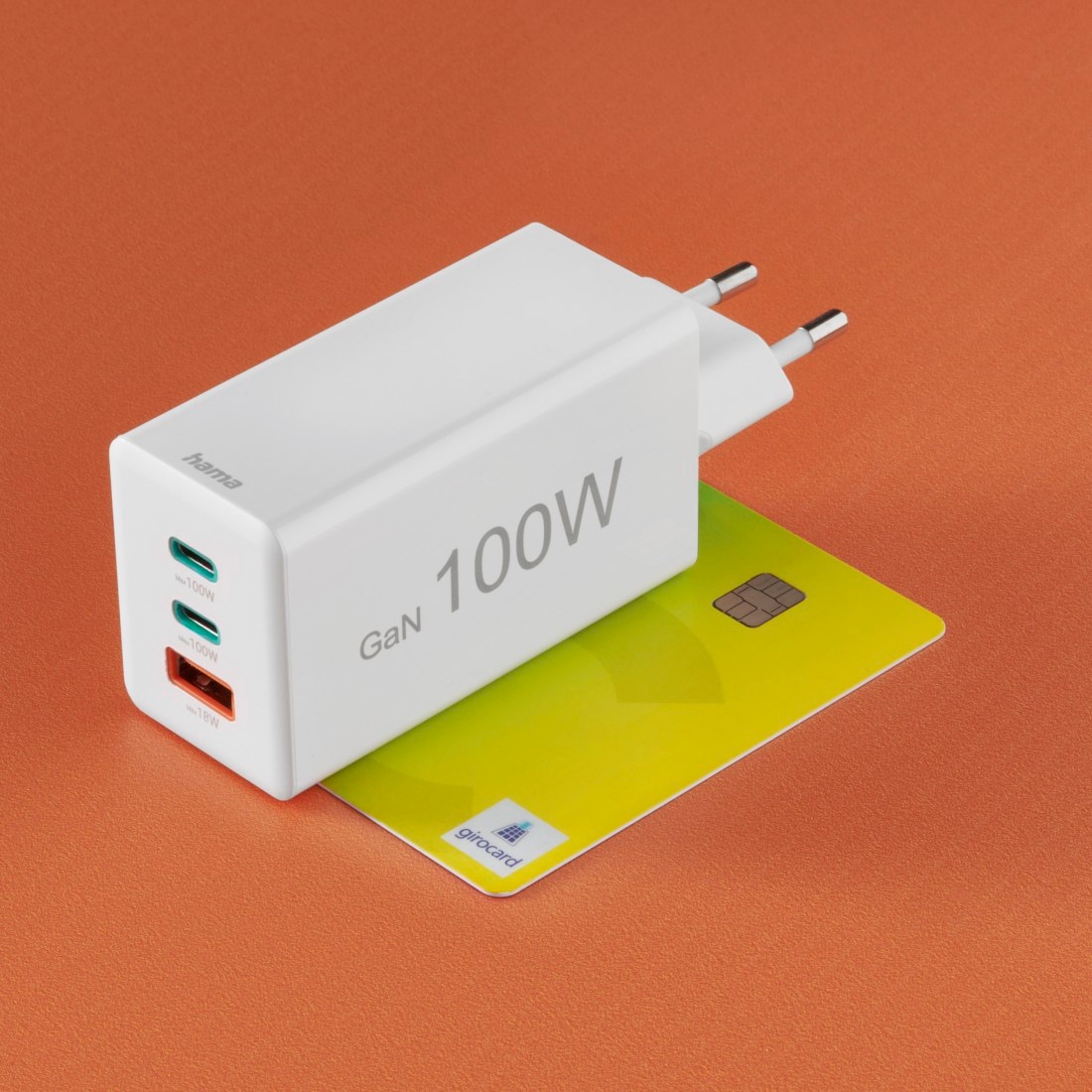 Hama Schnelllade-Gerät »Schnellladegerät (USB Ladegerät, 2x USB-C, 1x USB-A, GaN, 100 Watt)« 1 Stk. tlg.