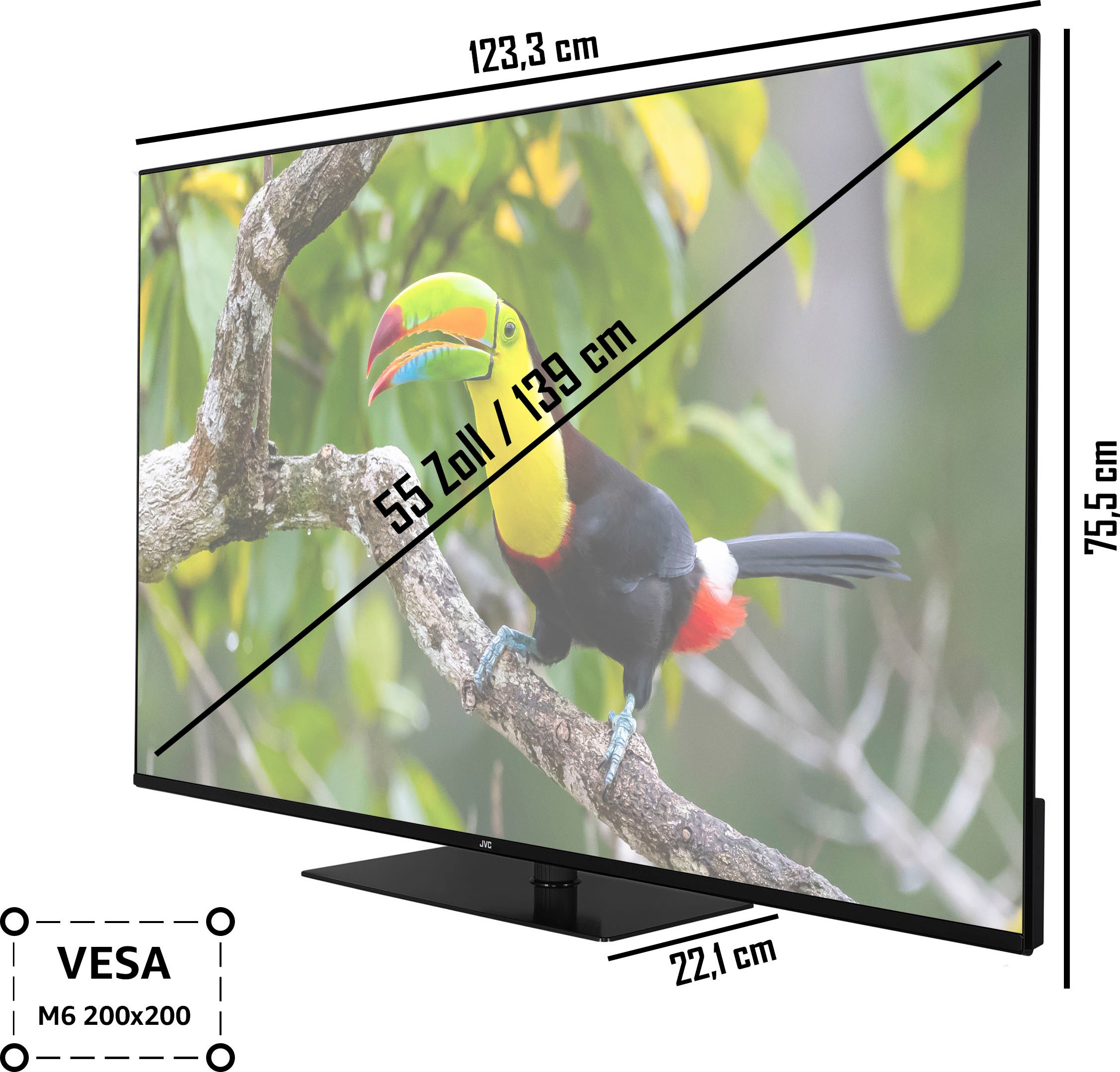 JVC LED-Fernseher »LT-55VU6355«, 139 cm/55 Zoll, 4K Ultra HD, Smart-TV