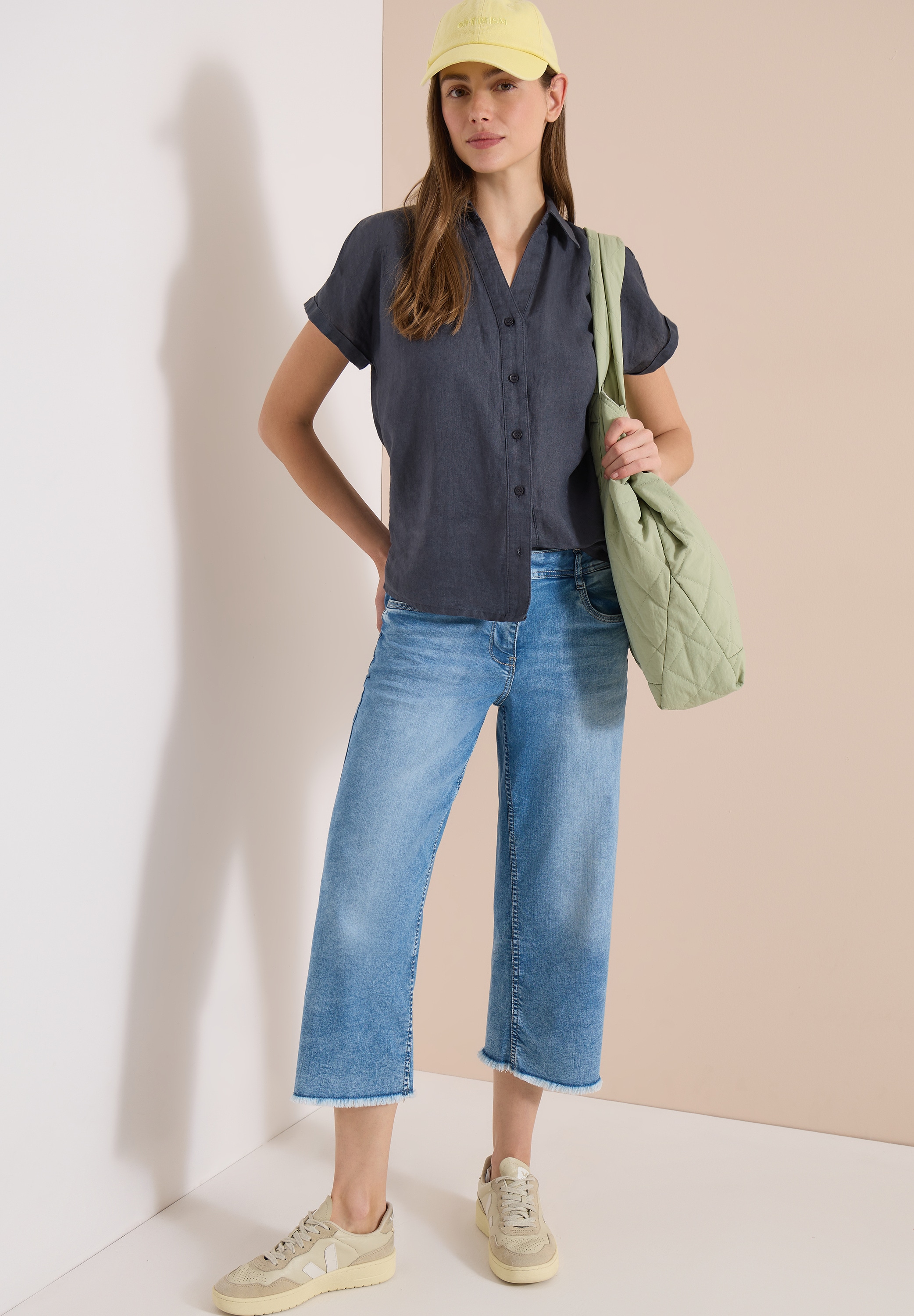 Cecil 3/4-Jeans »Style Neele« Loose Fit mit hoher Leibhöhe und weiter Beinform