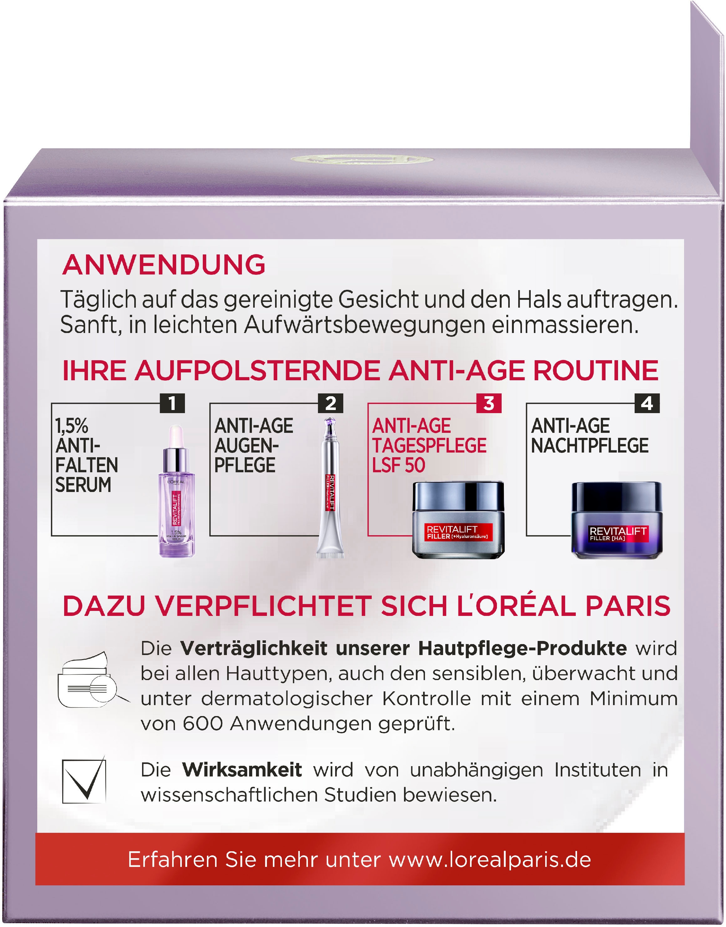 L'ORÉAL PARIS Tagescreme »Revitalift Filler Tag LSF 50«, mit hoher Wirksamkeit