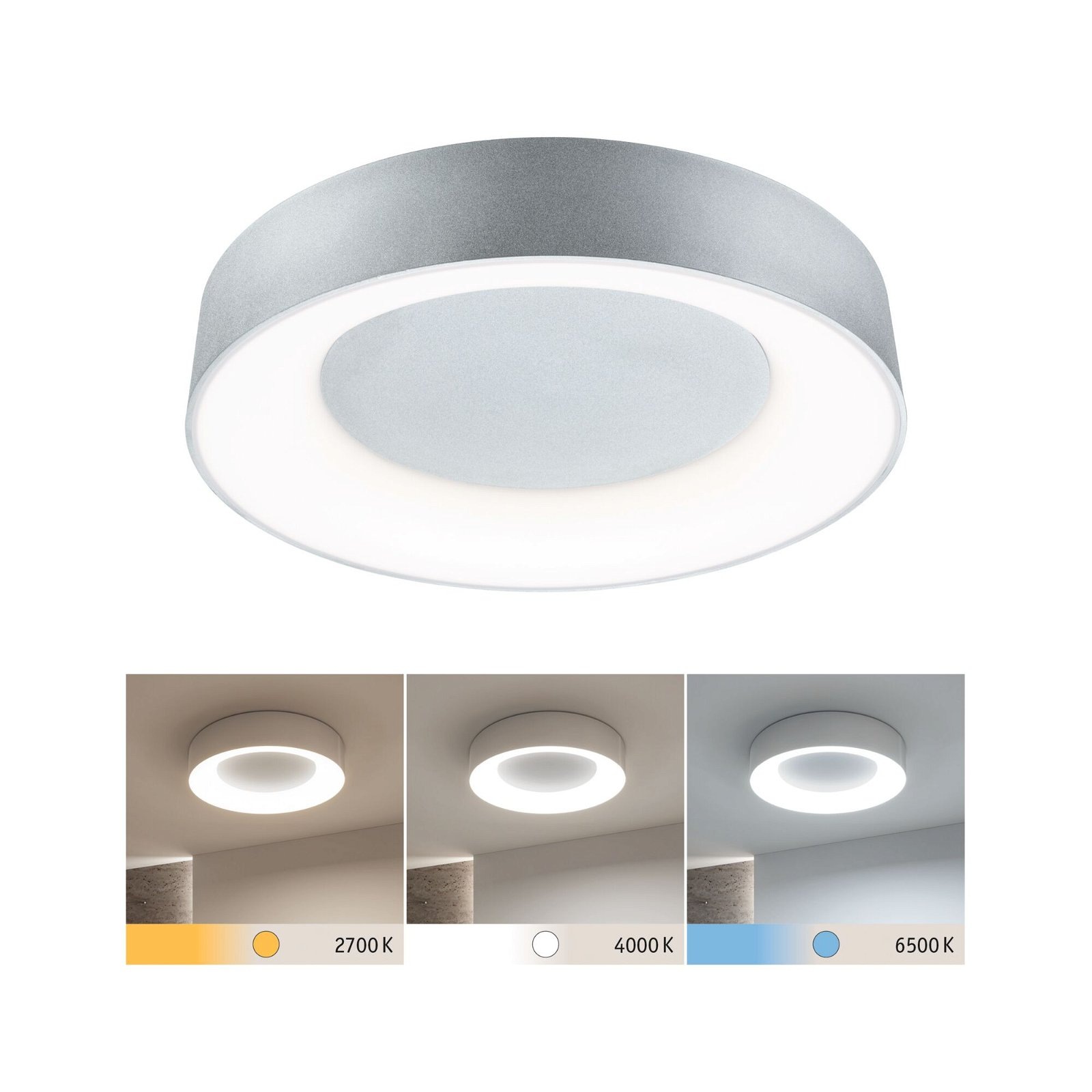 Paulmann LED Deckenleuchte »Selection Bathroom Casca IP44 1x23W 400mm, 230V Metall/Kunststoff«, 1 flammig, WhiteSwitch