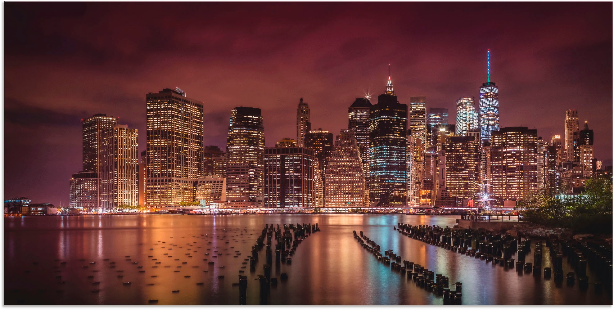 Artland Wandbild »New York City Impression bei Nacht«, Amerika, (1 St.),  als Alubild, Leinwandbild, Wandaufkleber oder Poster in versch. Größen auf  Rechnung bestellen