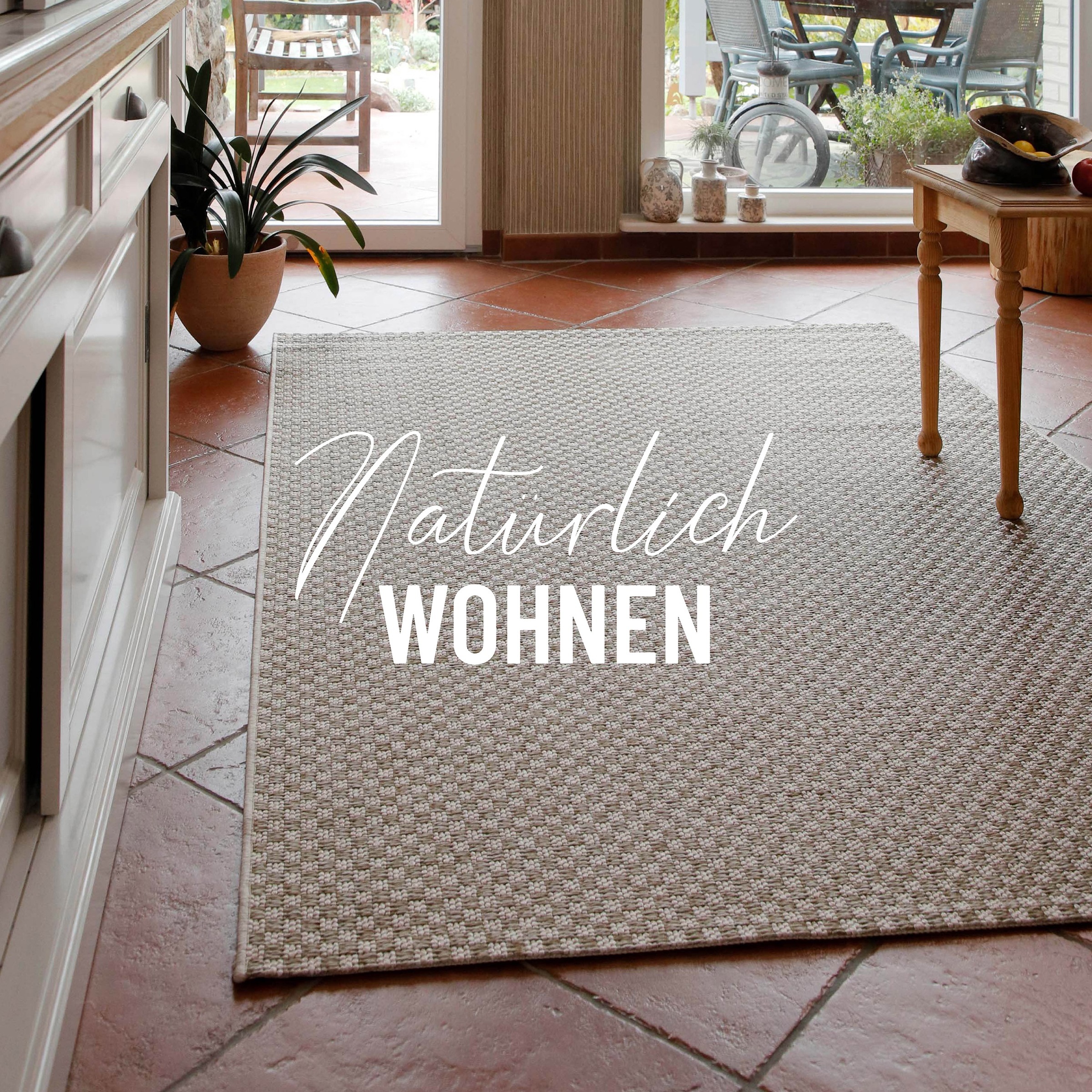 Wecon home Teppich »Miami South Beach« rechteckig 5 mm Höhe In- & Outdoor Teppich, wetterfest, kariert, Balkon, pflegeleicht