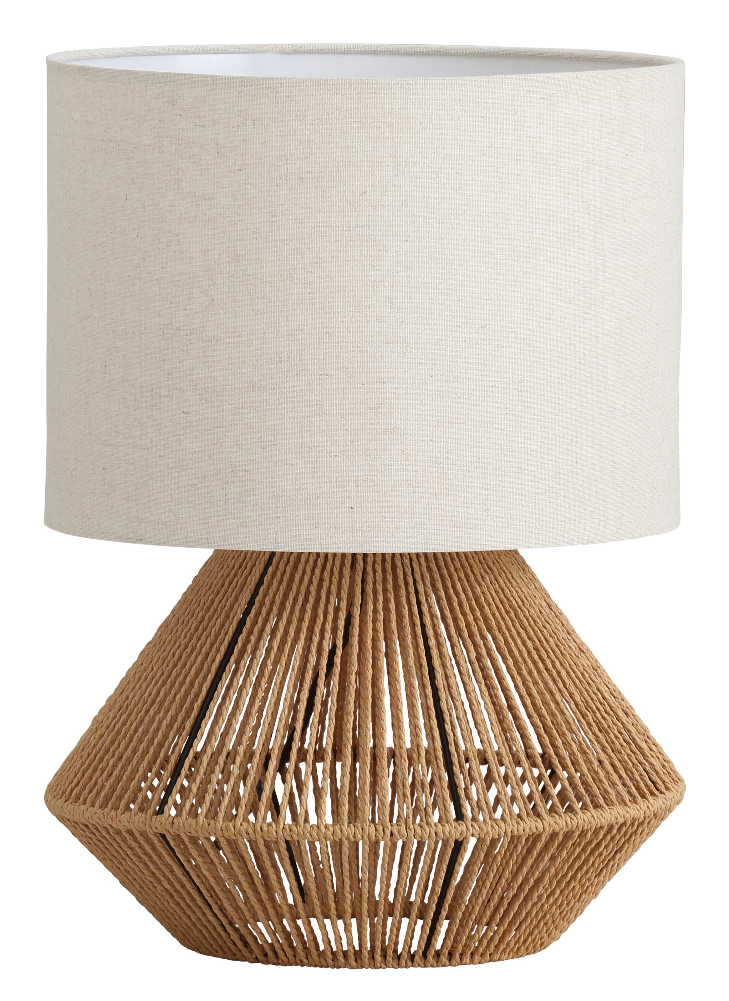 LeGer Home by Lena Gercke Tischleuchte »Zuri«, 1 flammig, Leuchtmittel E27 | ohne Leuchtmittel, Tischlampe mit Sisal Schnur, Leinenschirm / Stoff - beige