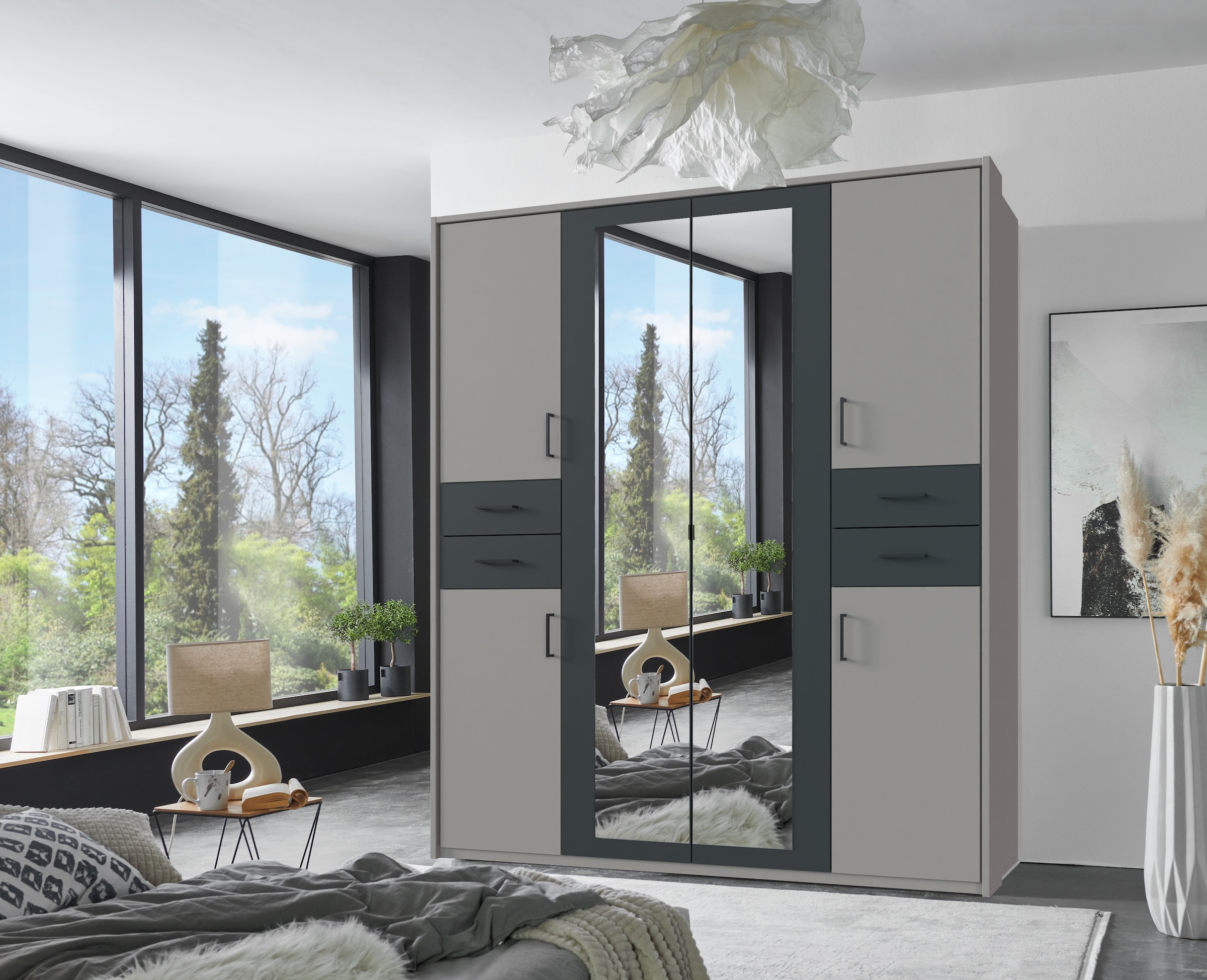 Wimex Drehtürenschrank »Vegas« inklusive Passepartout-Rahmen, mit Spiegeltüren und Schubladen