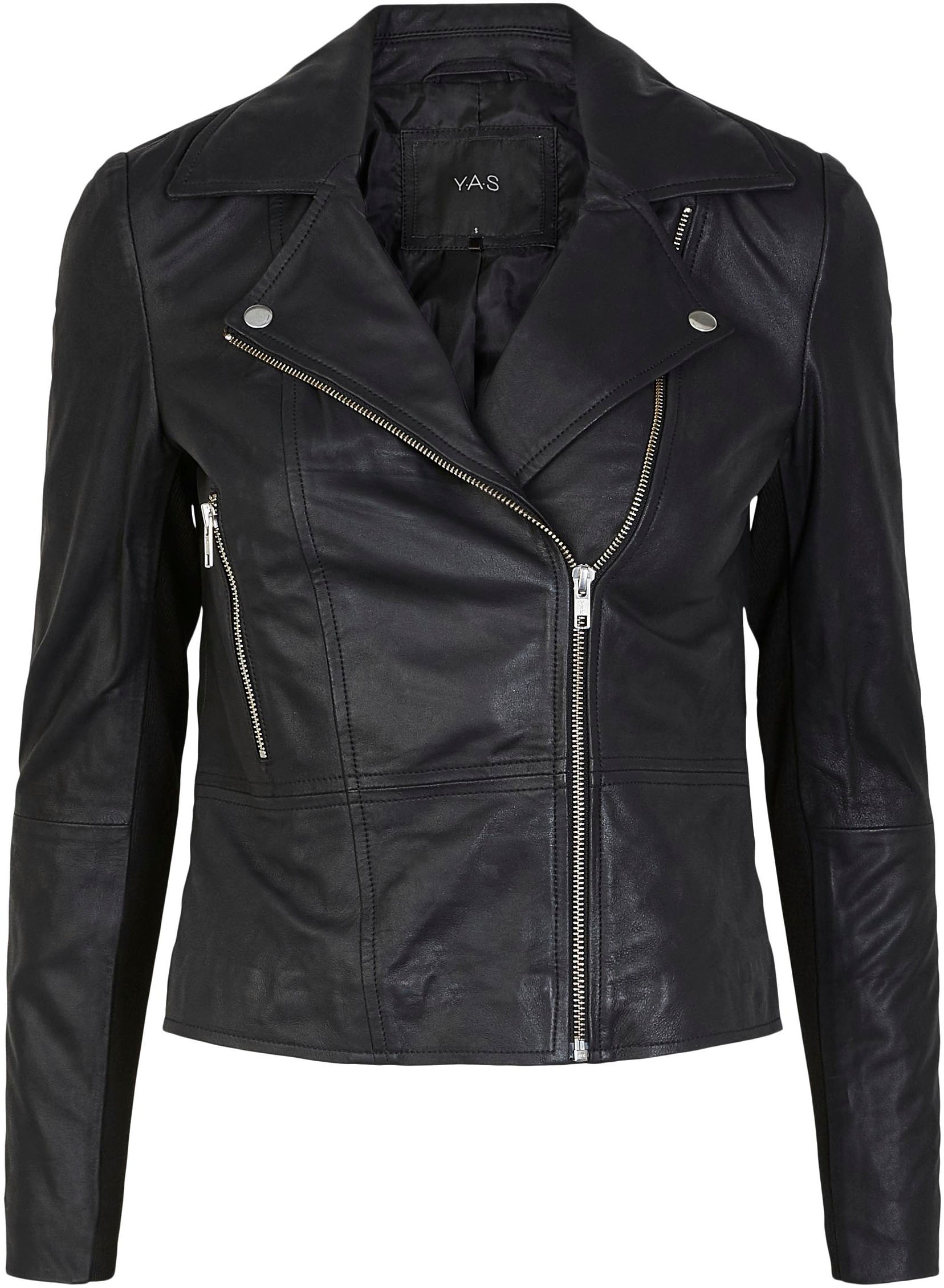 Y.A.S Lederjacke »YASSOPHIE LEATHER JACKET«, mit Biker Details