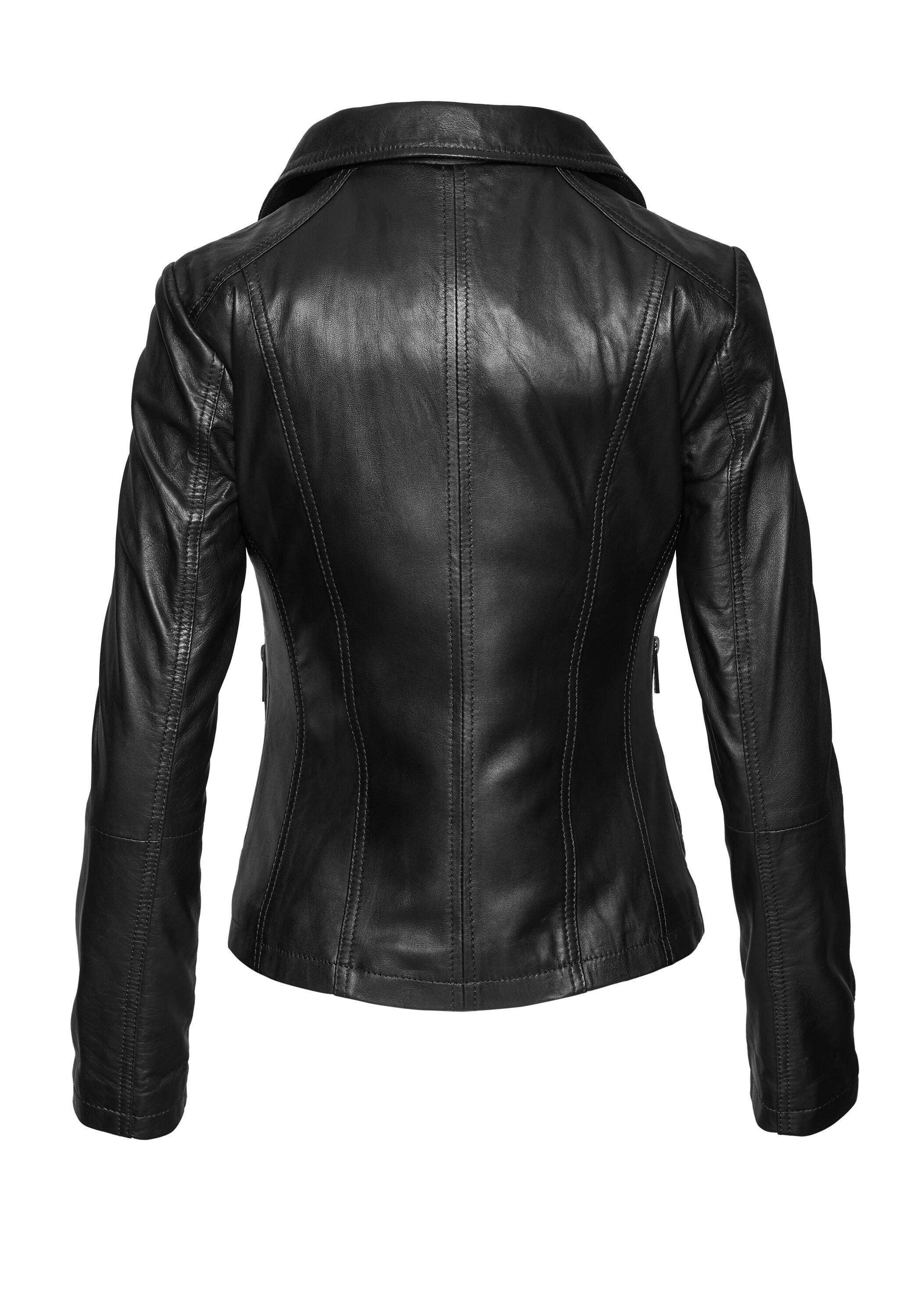 bugatti Lederjacke »bugatti Lederjacke« ohne Kapuze mit Umlegekragen