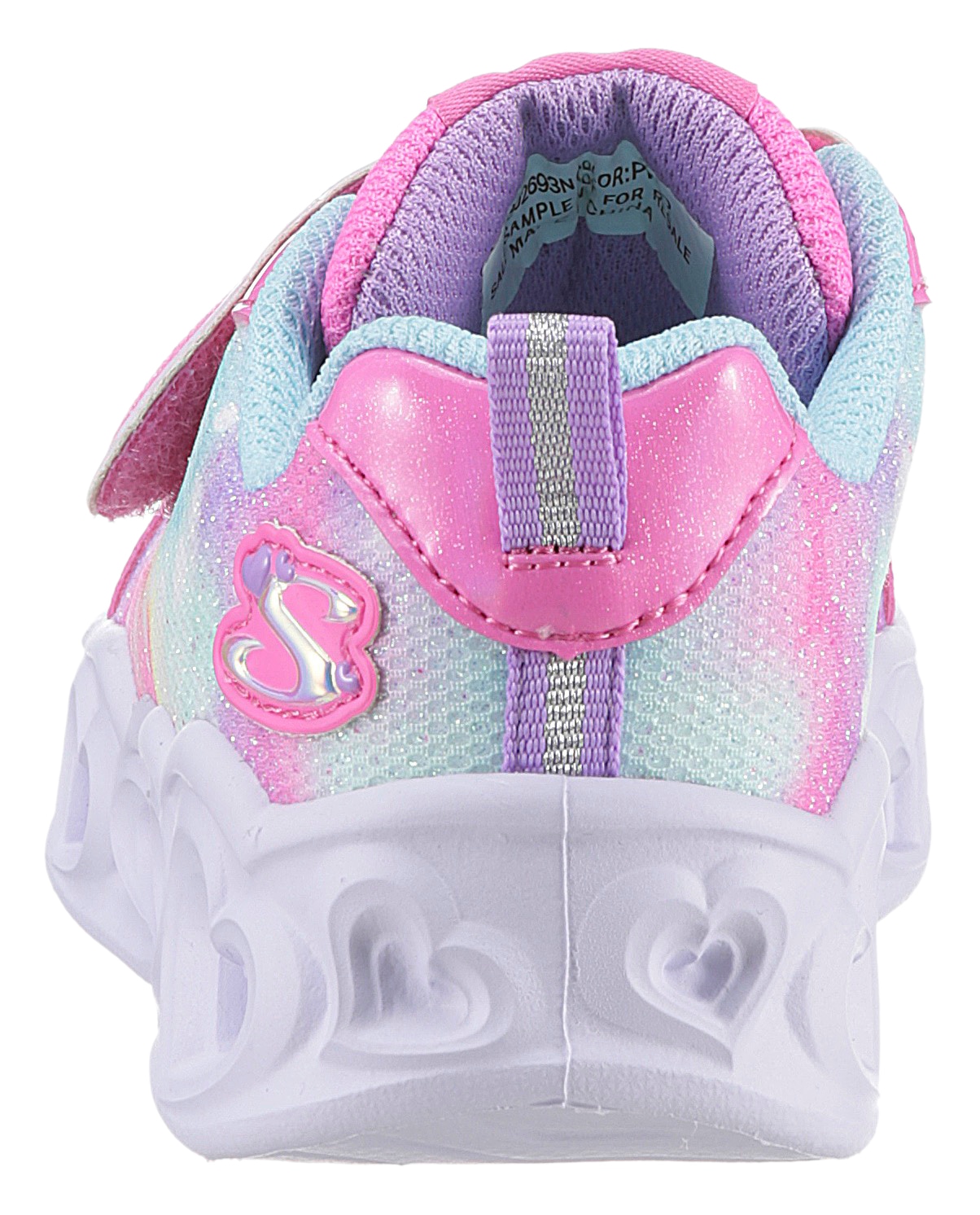 Skechers Kids Lauflernschuh »Blinkschuh HEART LIGHTS - LOVIN REFLECTION«, Blink,-Klettschuh mit Herz-Applikation, Größenschablone zum Download