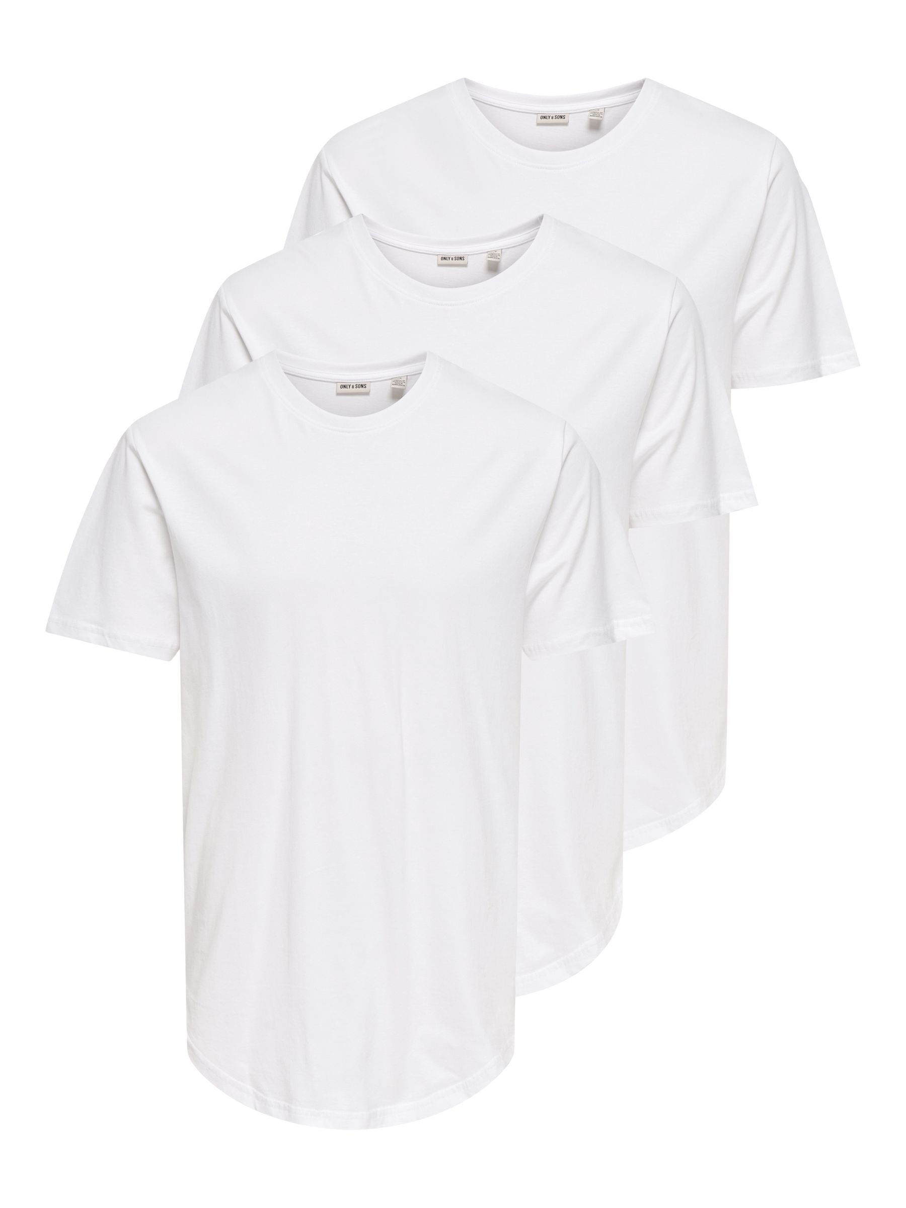 ONLY & SONS Rundhalsshirt »ONSMATT LONGY SS TEE 3-PACK« Packung, 3 Stk.