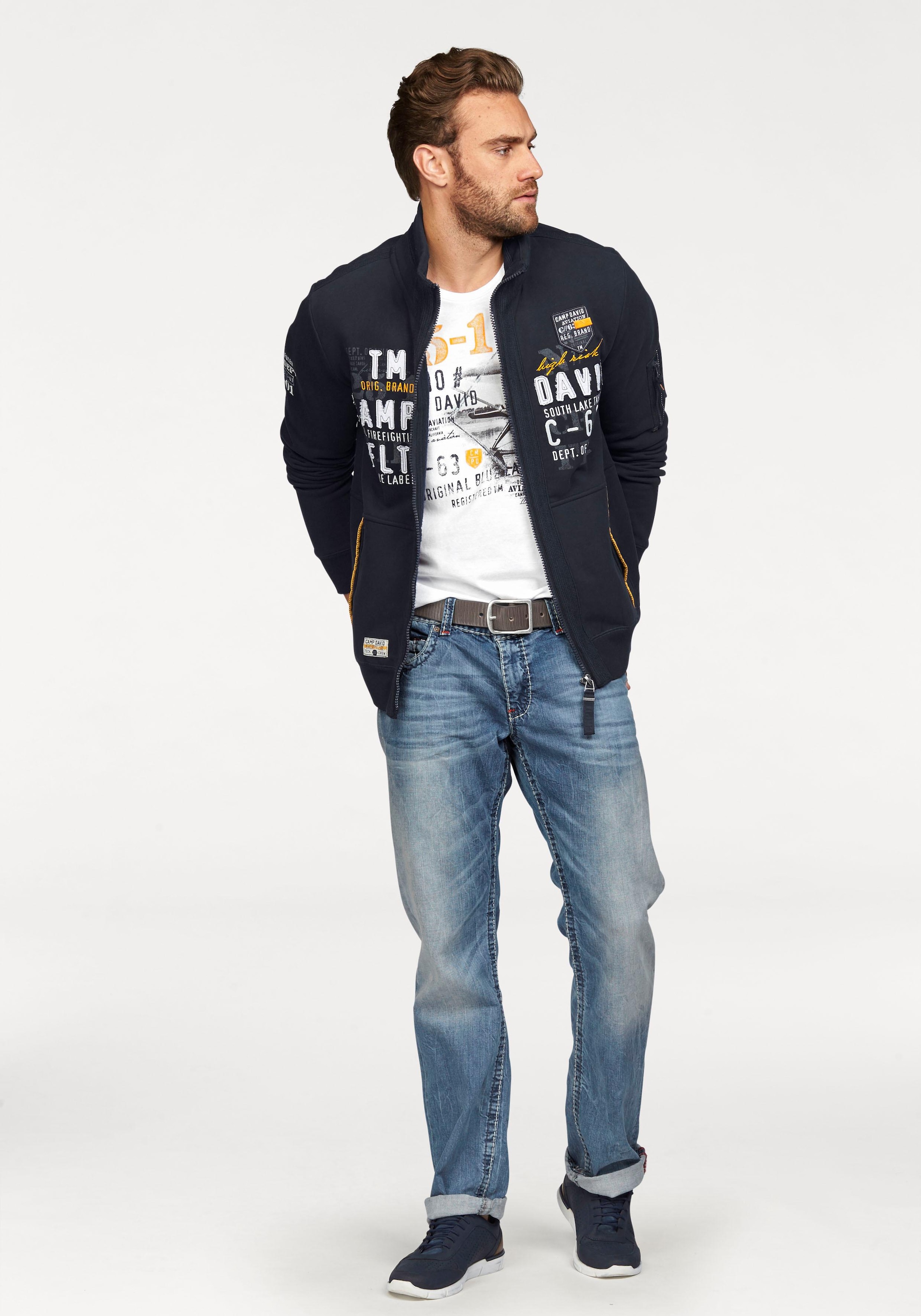 CAMP DAVID Loose-fit-Jeans »CO:NO:C622«, mit markanten Nähten bei ♕