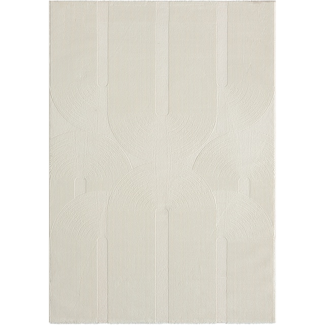 merinos Teppich »Sign 1904«, rechteckig, Hoch Tief Struktur, Geometrisch,  100% recyceltem Polyester, Wohnzimmer