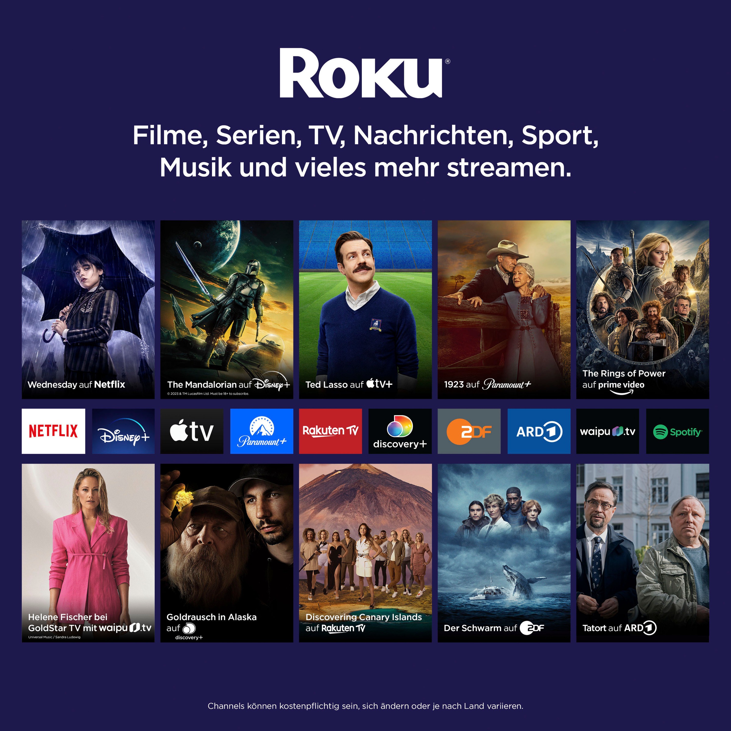 Sharp LED-Fernseher »1T-C32FDx«, HD-ready, Smart-TV, Roku TV nur in Deutschland verfügbar, Rahmenlos, HDR10, Dolby Digital