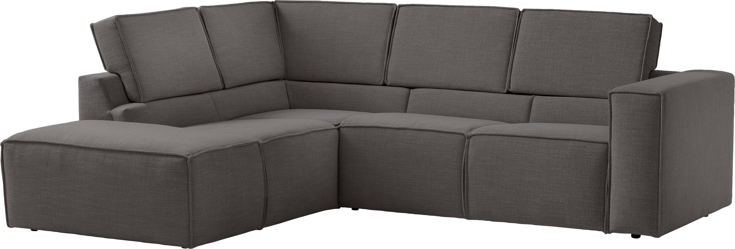 TRENDMANUFAKTUR Ecksofa »Dice, aktuelles Design, L-Form, mit komfortabler«, Sitztiefenverstellung und Kaltschaumpolsterung toller Sitzkomfort
