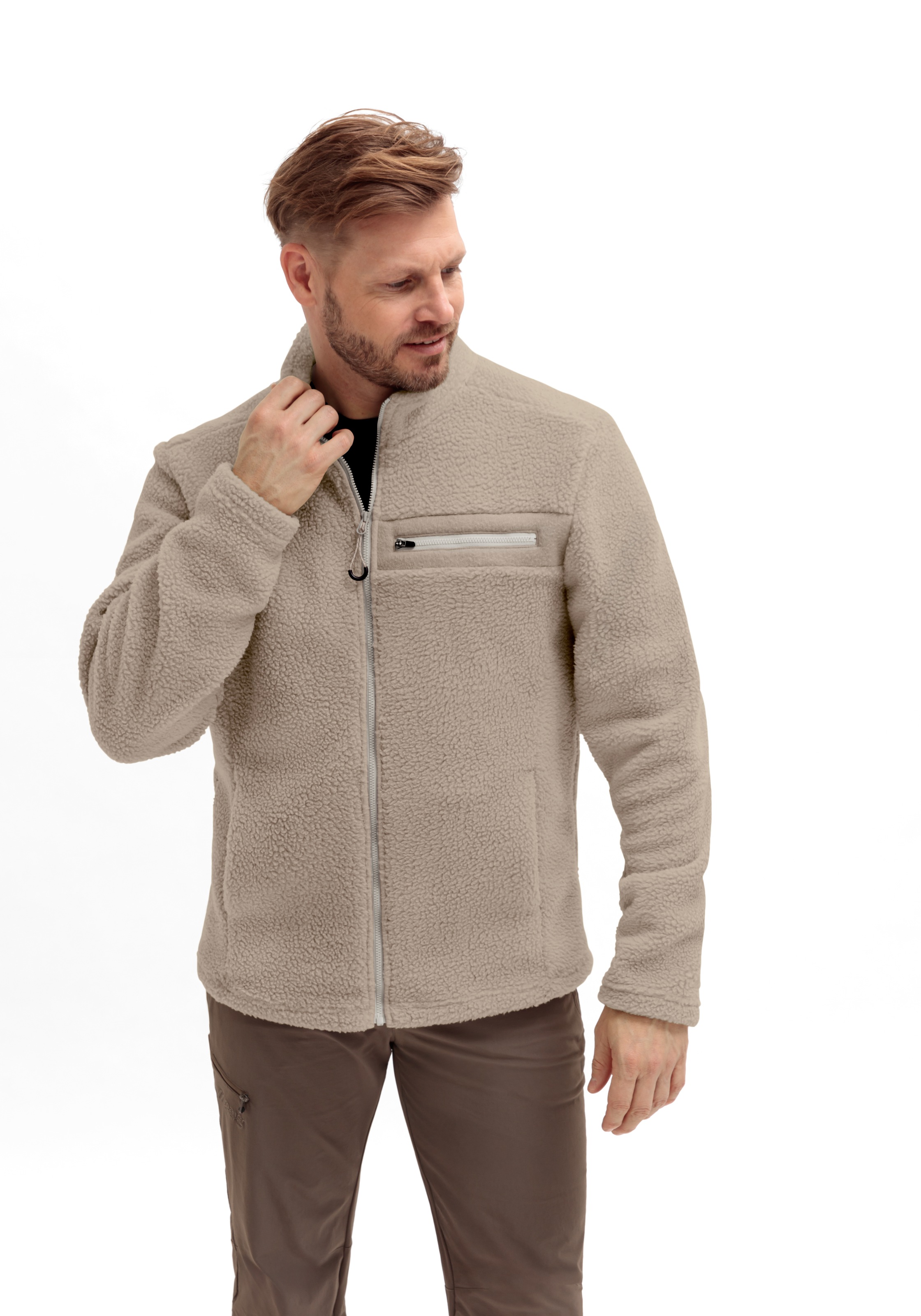 Maier Sports Fleecejacke »Racka M«, Herren Fleece, funktioneller Midlayer, Full-Zip