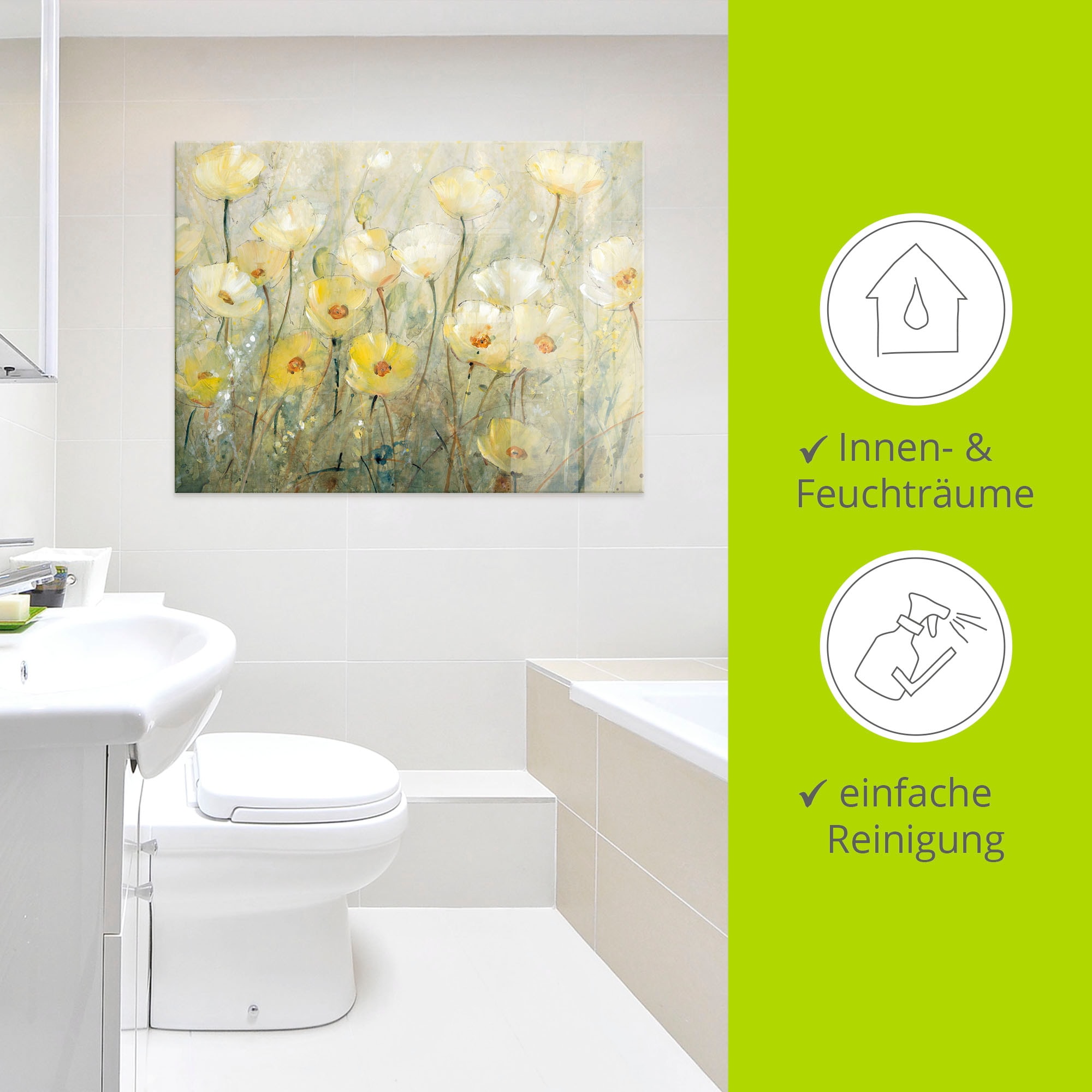 Artland Glasbild »Sommer in voller Blüte II« Blumenwiese 1 Stk. tlg. in verschiedenen Größen