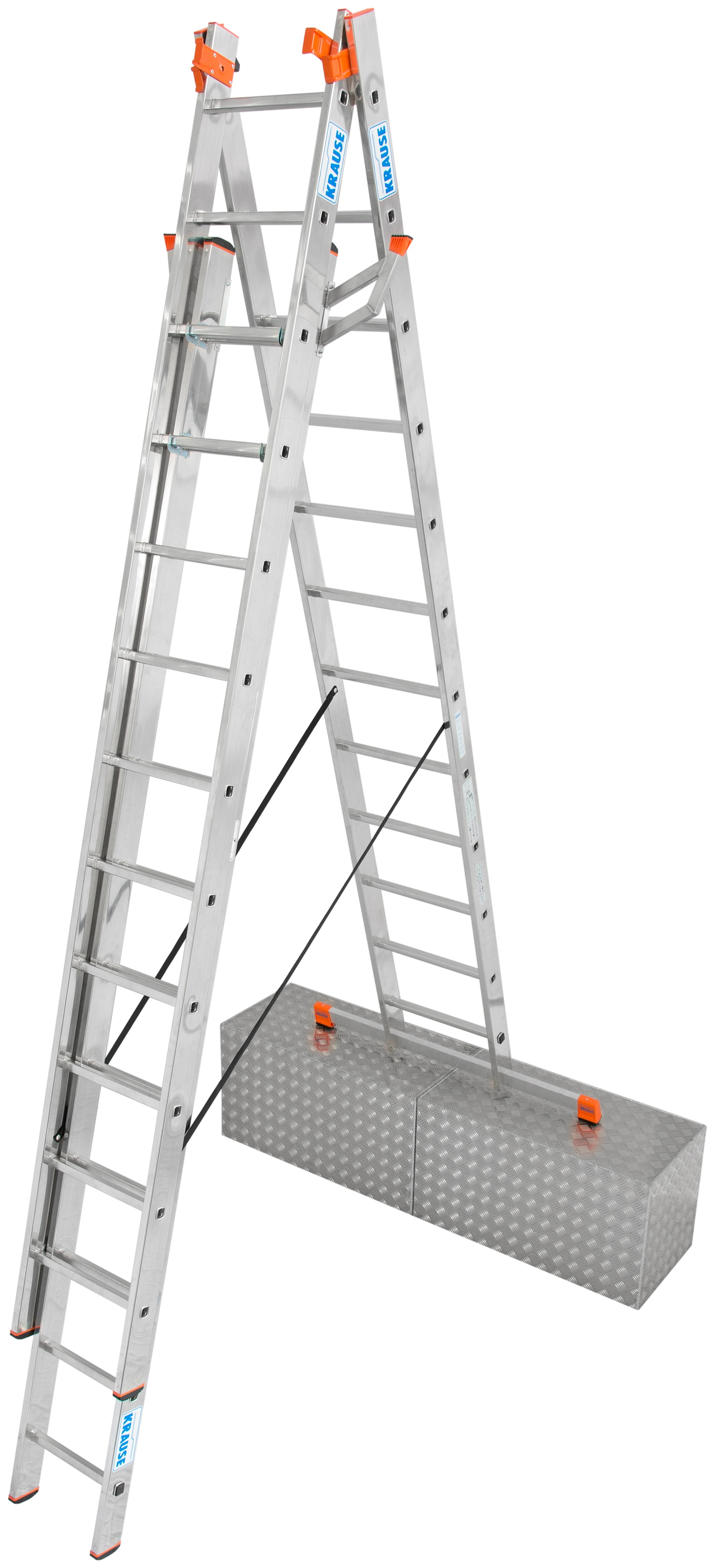 KRAUSE Vielzweckleiter »Tribilo«, Alu, 3x12 Sprossen, Arbeitshöhe ca. 930 cm
