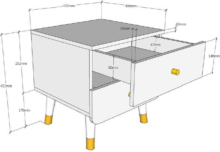 Vipack Nachttisch »Billy« Made in Europe, 
