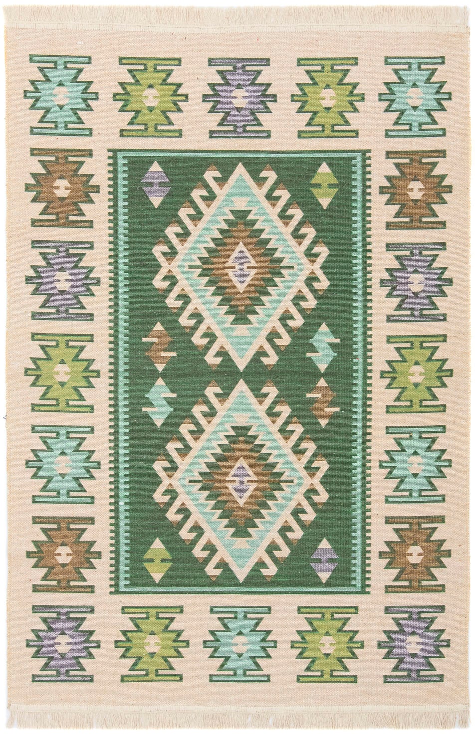 morgenland Wollteppich »Kelim Teppich - Trendy »Ariz« Rechteckig«, rechteckig, 0,5 mm Höhe, Flachgewebe