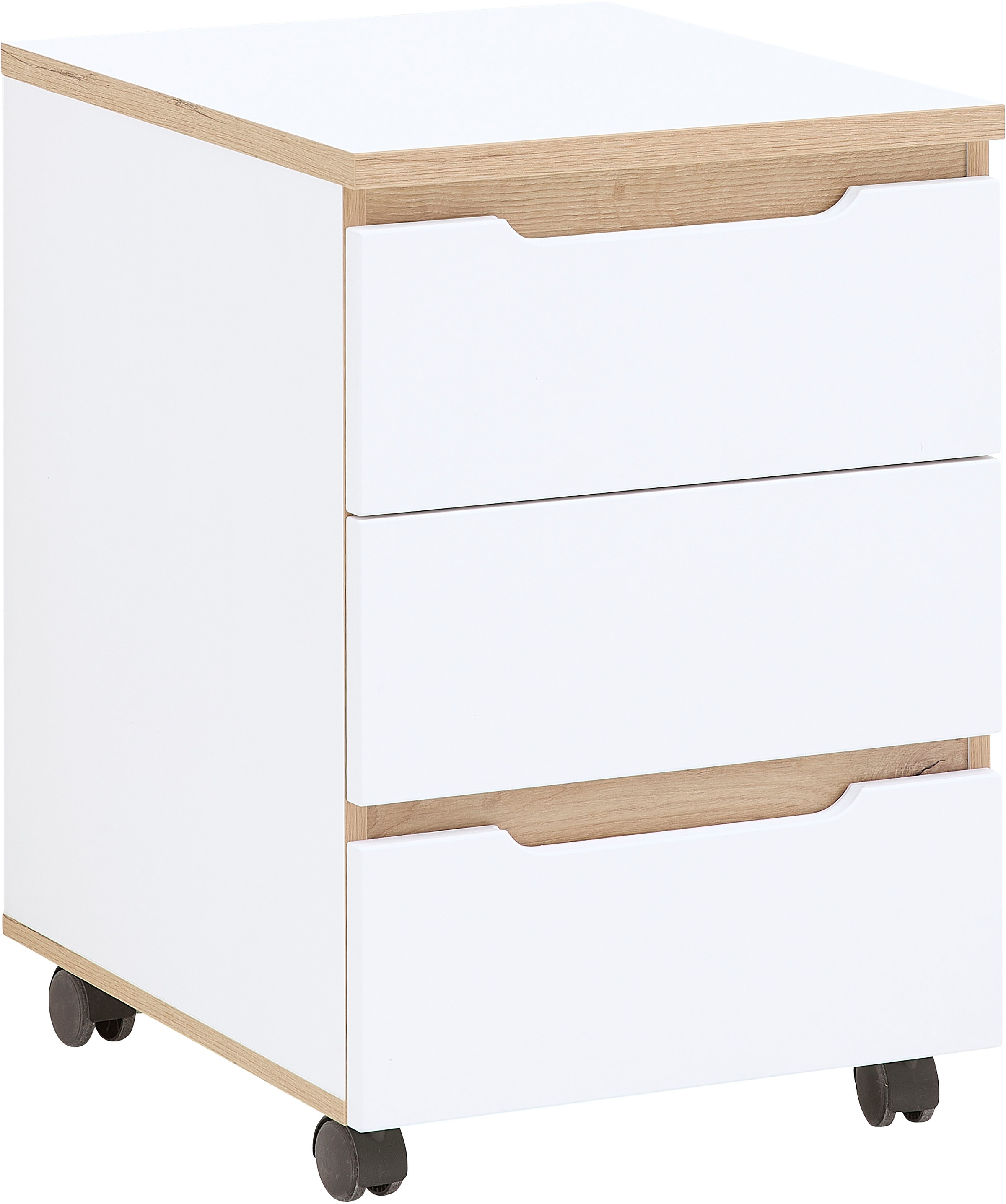 Innostyle Container »Memphis Rollcontainer,45x66x55cm (B/H/T)«, (1 St.), 3 Schubkästen, Soft-Close, ABS-Kantenschutz, 2 Rollen mit Bremse