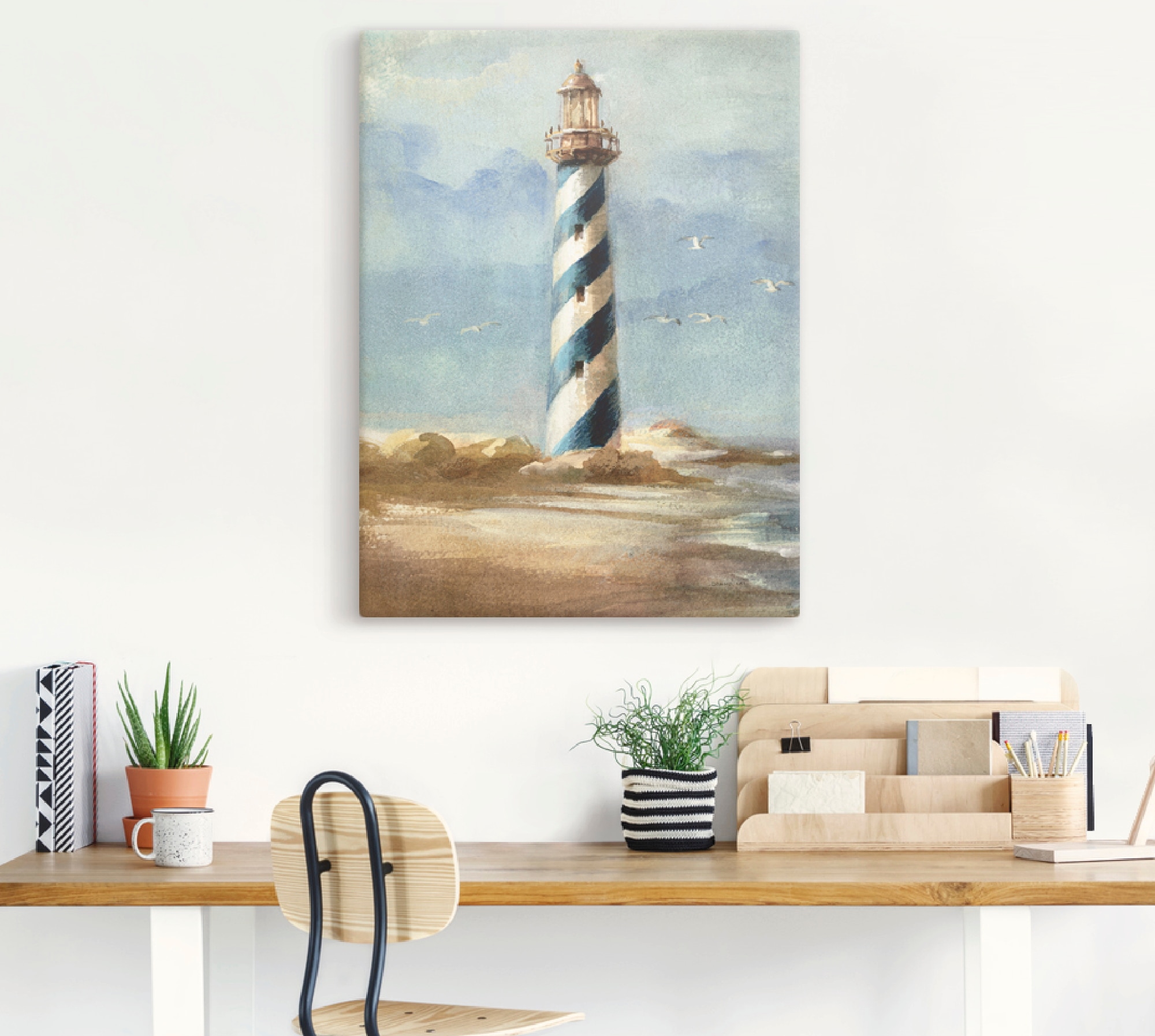 Artland Leinwandbild »Leuchtturm I« Gebäude 1 Stk. tlg. auf Holzrahmen gespannt