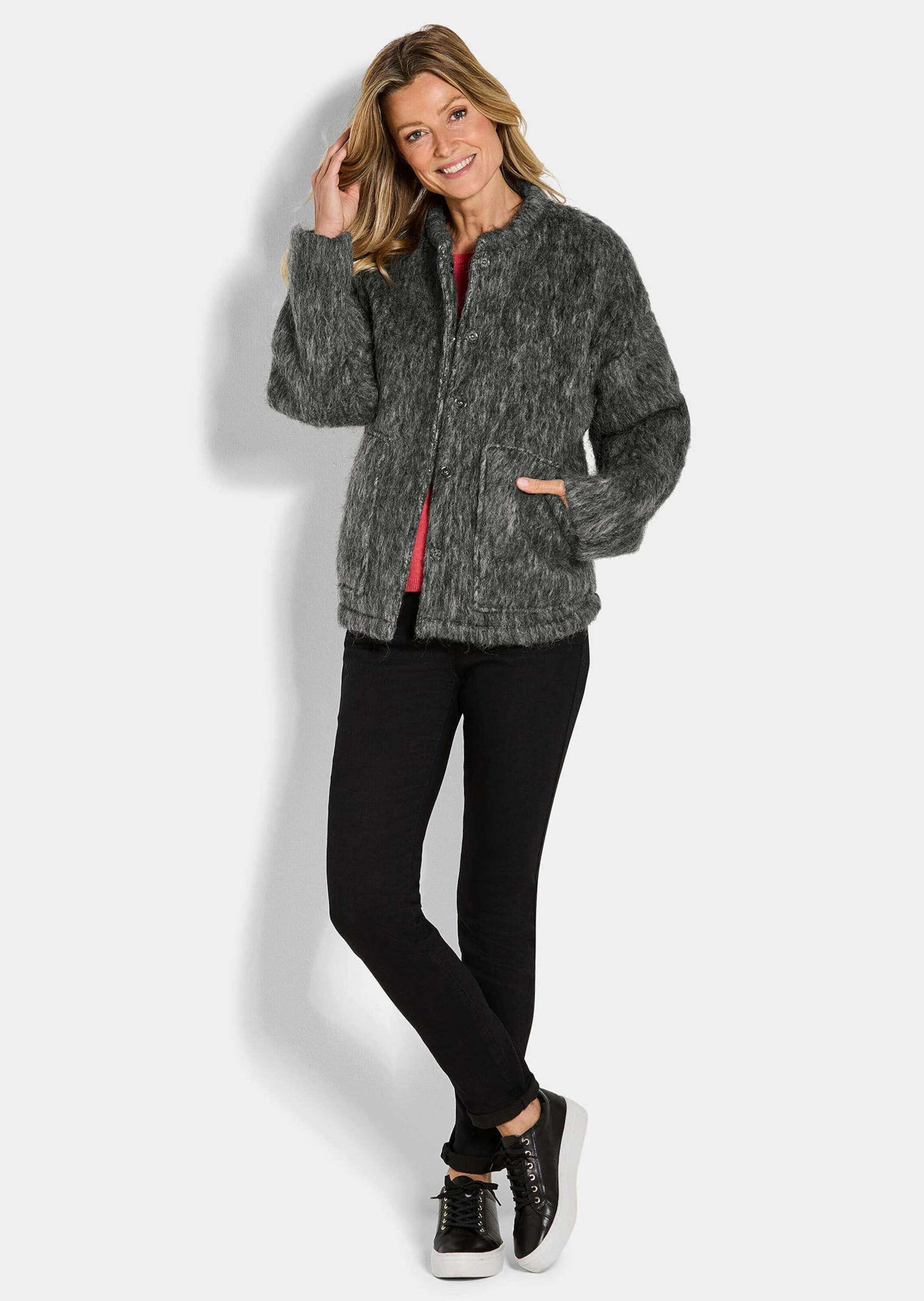 GOLDNER Kurzjacke »Warme Wolljacke in melierter Optik« Mit großen, aufgesetzten Taschen
