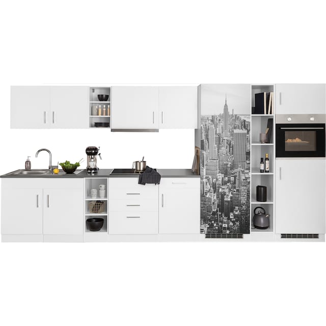 HELD MÖBEL Küchenzeile »Paris«, mit E-Geräten, Breite 390 cm, mit großer  Kühl-Gefrierkombination auf Raten kaufen