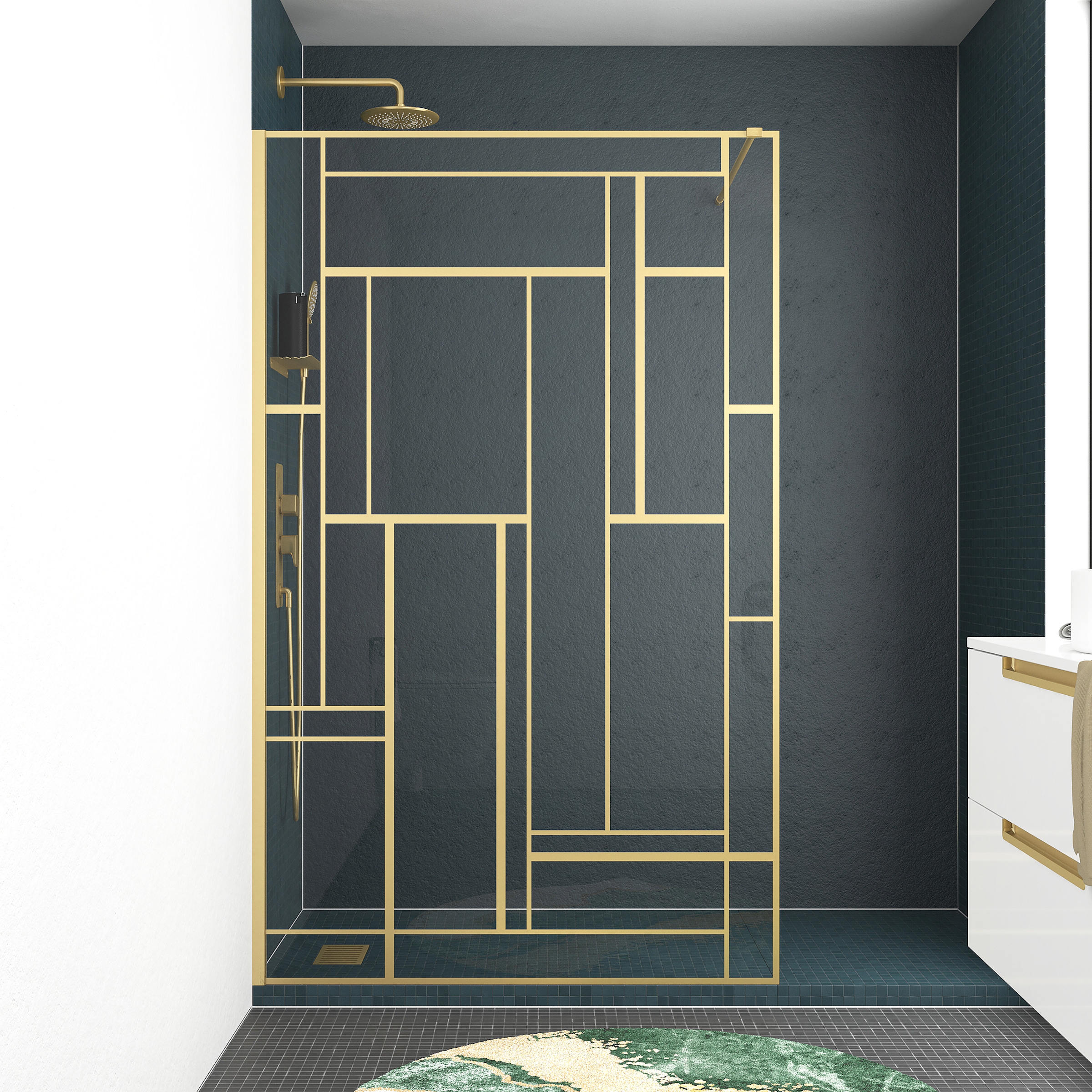 Marwell Walk-in-Dusche »Gallery«, mit goldenen Siebdruck
