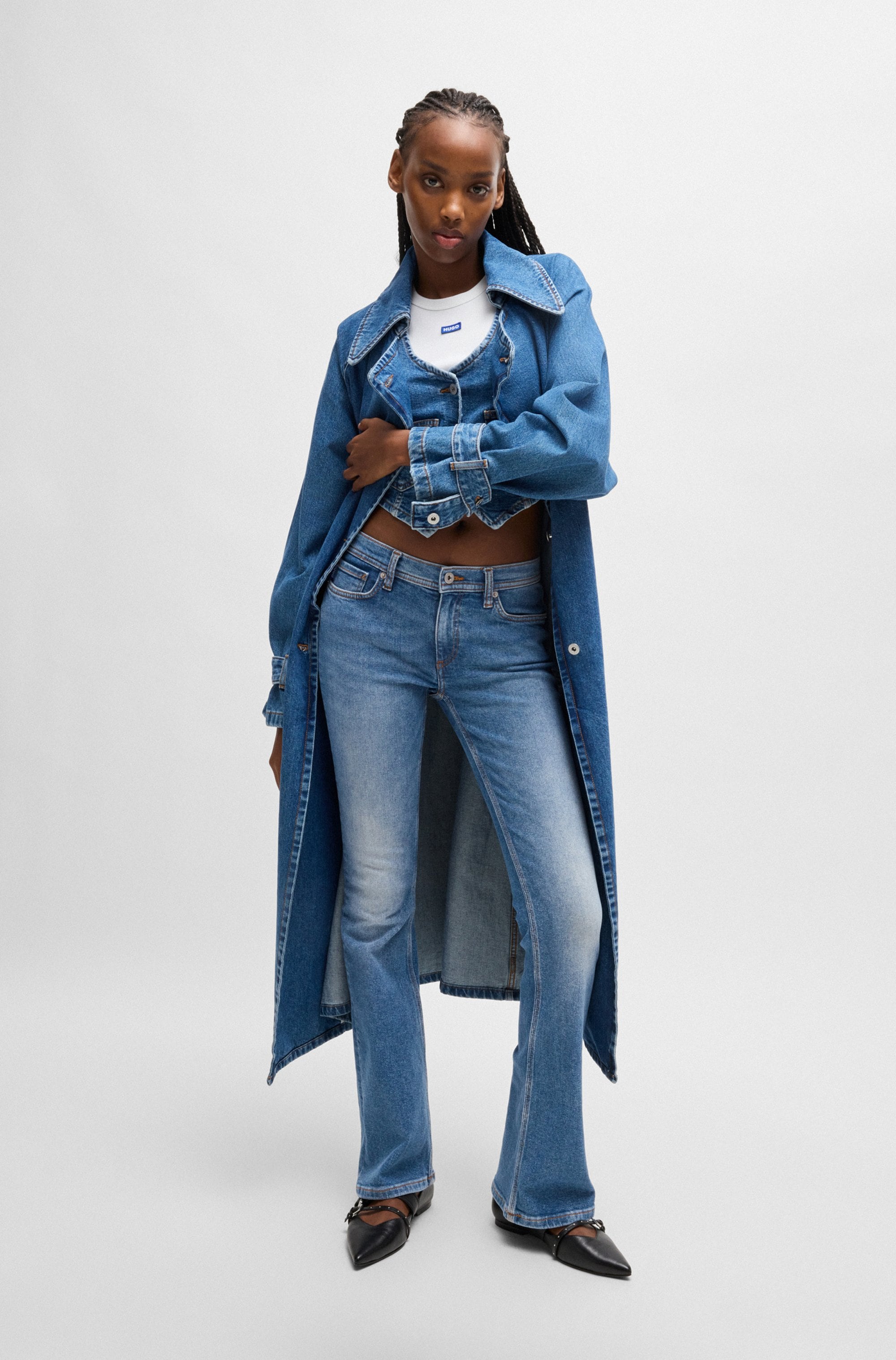 HUGO Blue Bootcut-Jeans »Getti«, Ausgestelltes Bein, elastisches Denim