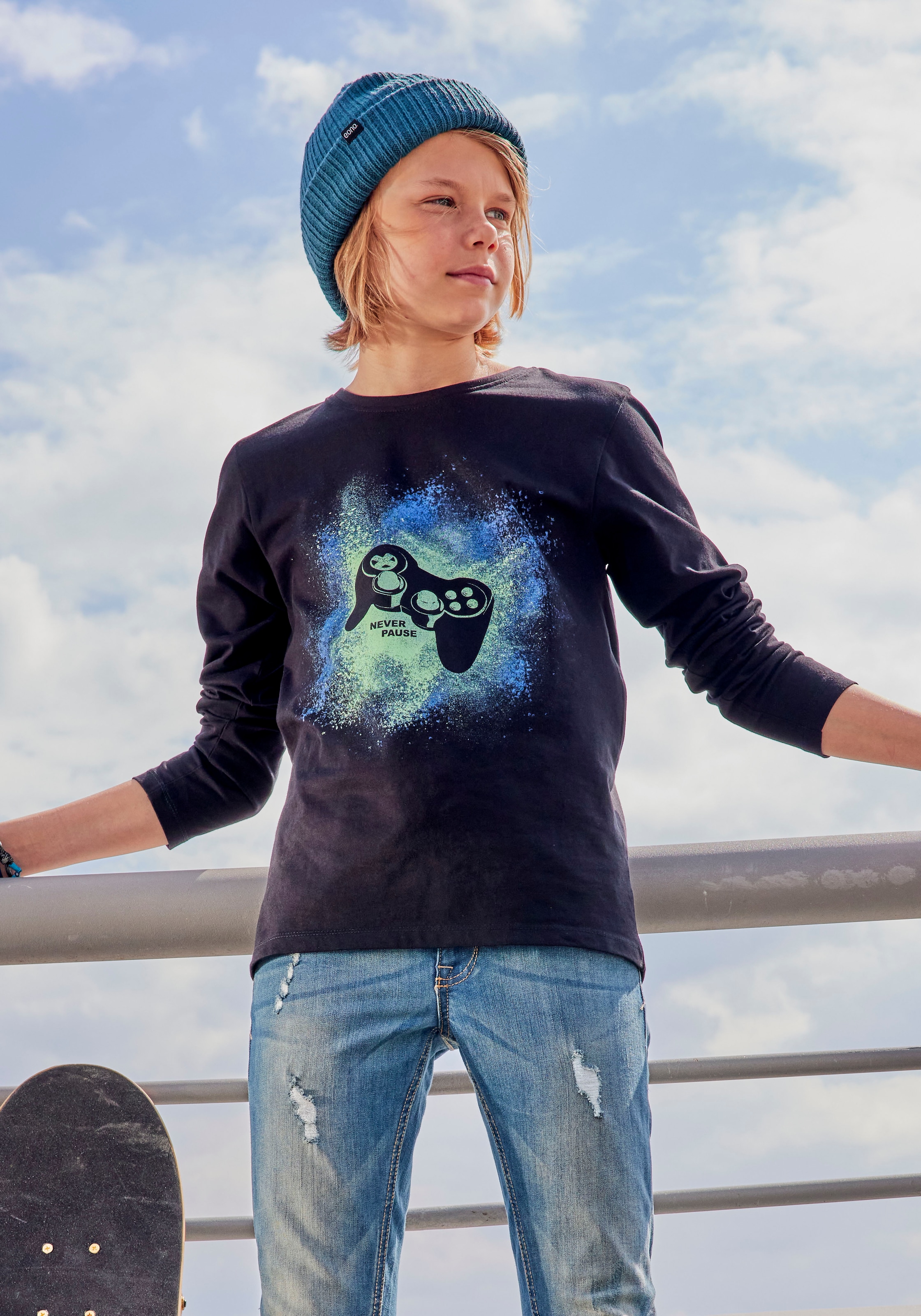 KIDSWORLD Langarmshirt »GAMER«, cooler Print für Jungen