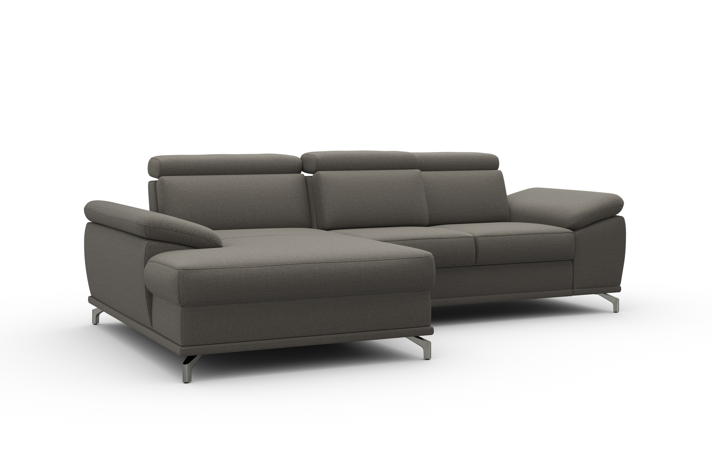 sit&more Ecksofa »Cabrio L-Form, mit Sitztiefenverstellung, Arm- und Kopfteilverstellung«, 2 Nierenkissen, Federkern, optional Bettfunktion und Stauraum