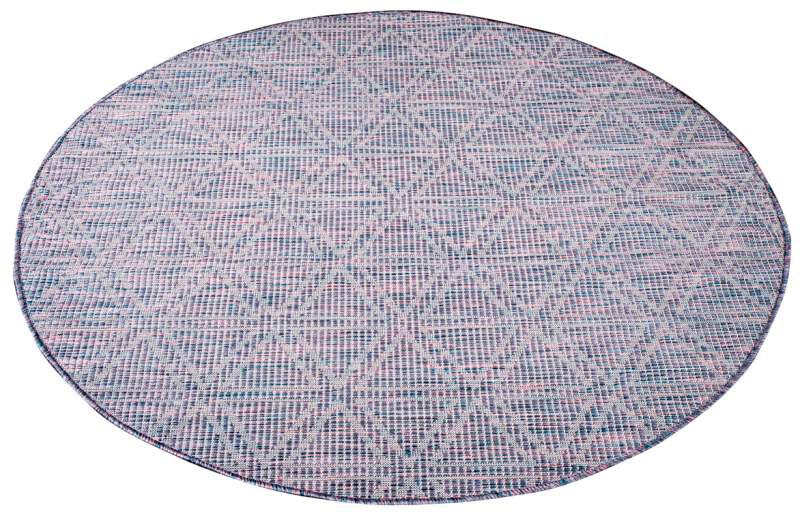 Carpet City Outdoorteppich »PALM3073«, rund, 5 mm Höhe, Wetterfest & UV-beständig, für Balkon, Terrasse, Küche, flach gewebt