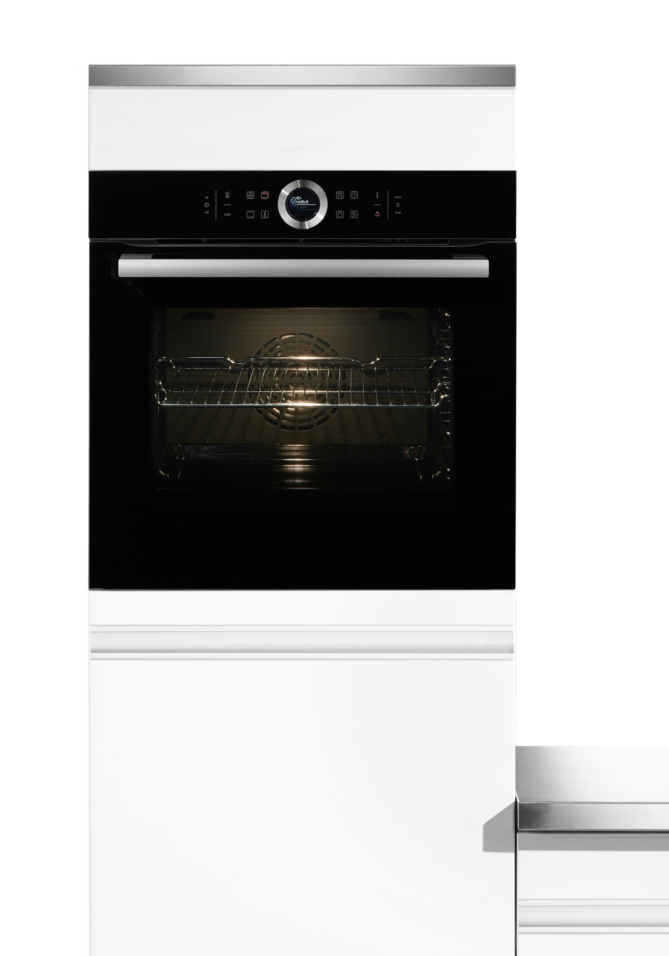 BOSCH Einbaubackofen Serie 8 »HBG635BB1«, mit Teleskopauszug nachrüstbar, ecoClean Direct, mit Pizzastufe