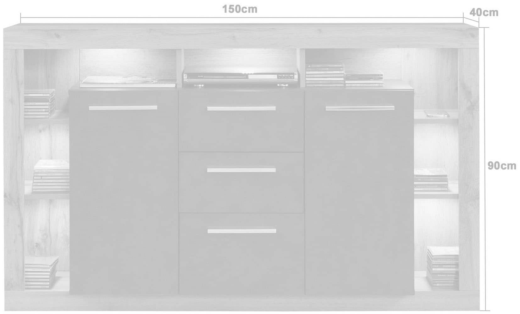 INOSIGN Sideboard »Gwendolyn«, pflegeleichtes Design, Beleuchtung optional, vielseitig kombinierbar