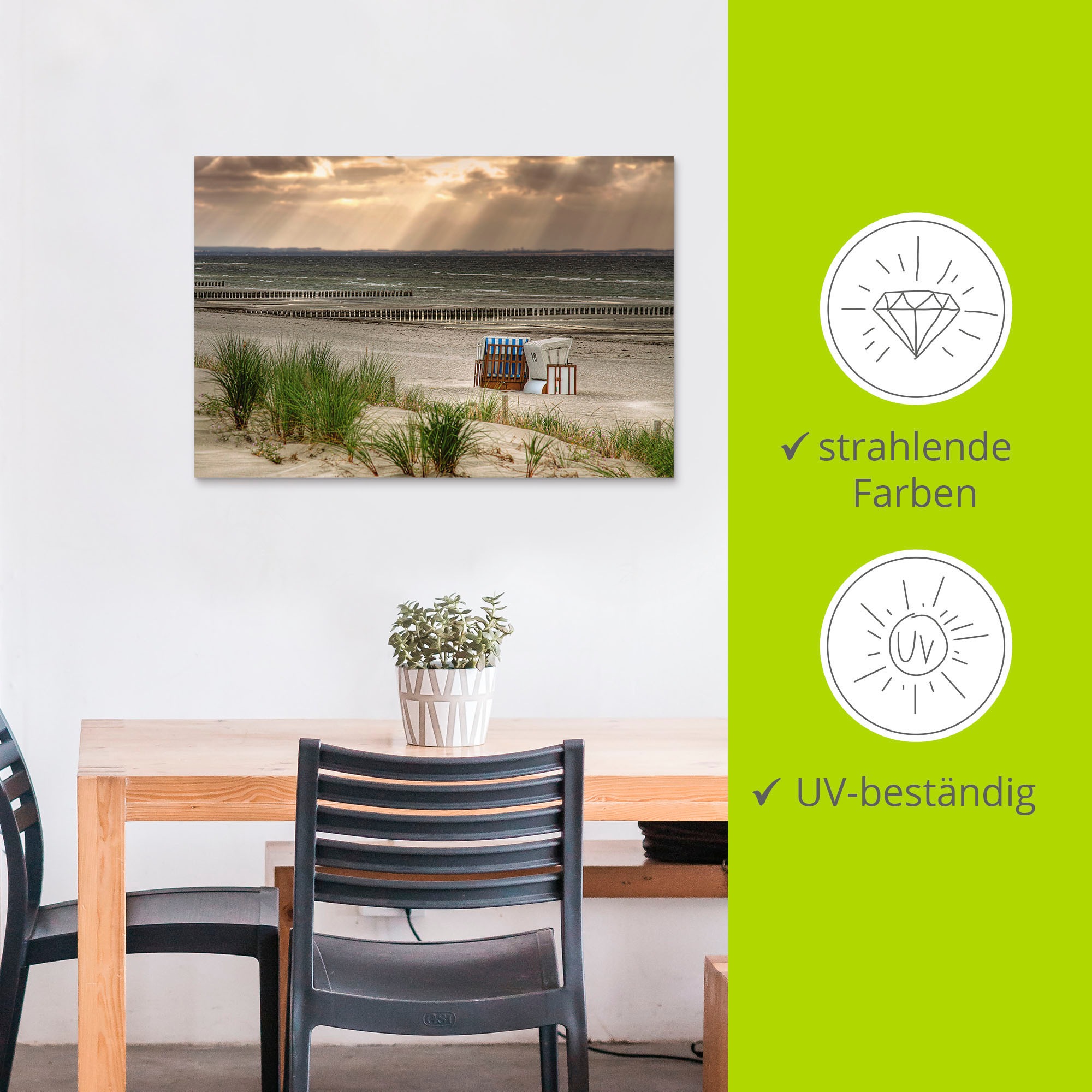 Artland Wandbild »Schwarzer Busch Strand auf Insel Poel« Strand 1 Stk. tlg. als Alubild, Leinwandbild in verschied. Größen