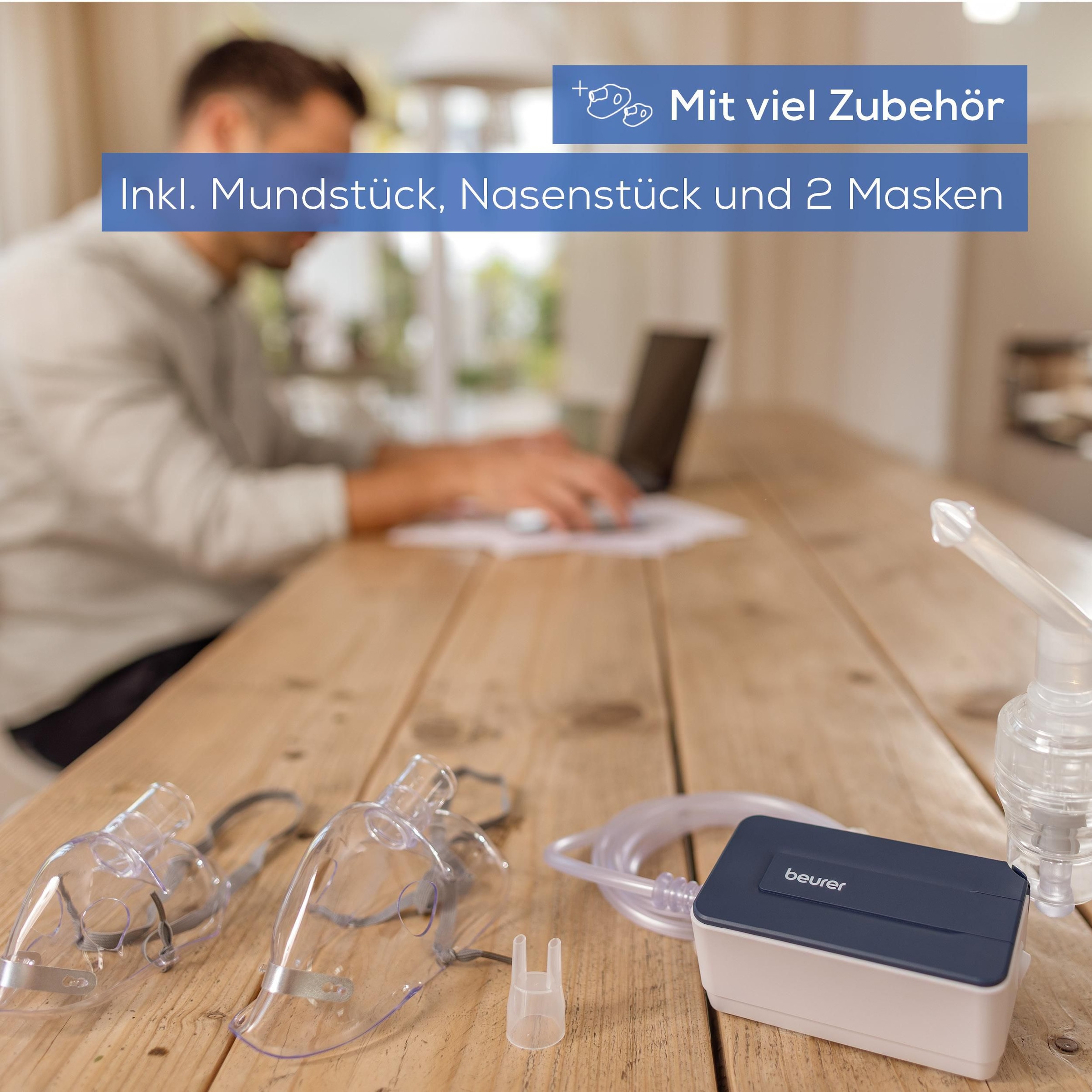 BEURER Inhalationsgerät »IH 15 Inhalator zur Behandlung der oberen und unteren Atemwege« Anwendung bei Erkältung, Asthma, und Atemwegserkrankungen
