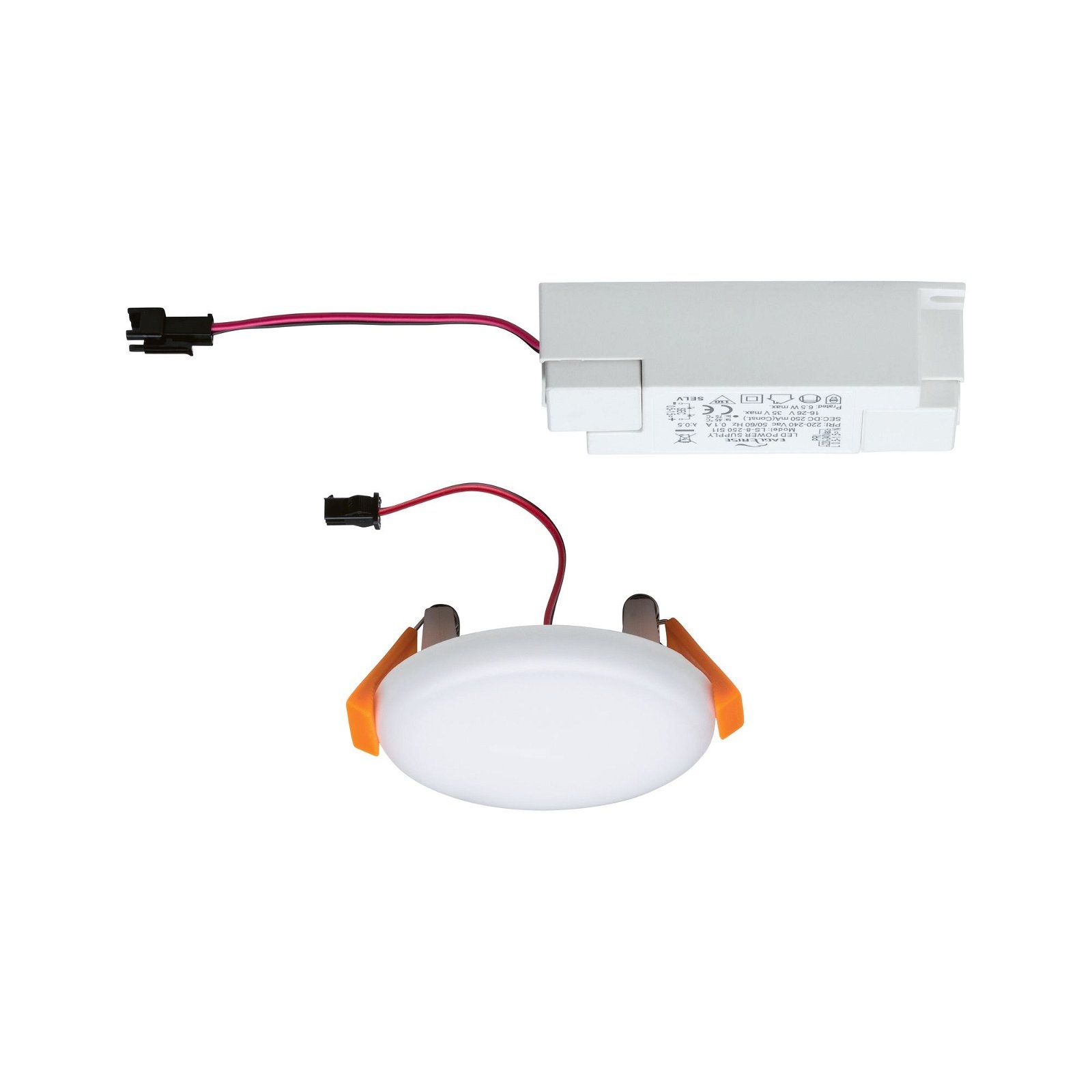 Paulmann LED Einbauleuchte »VariFit Veluna IP44 rund 75mm 4,5W 400lm 4000K Satin«, 1 flammig, Einbaupanel