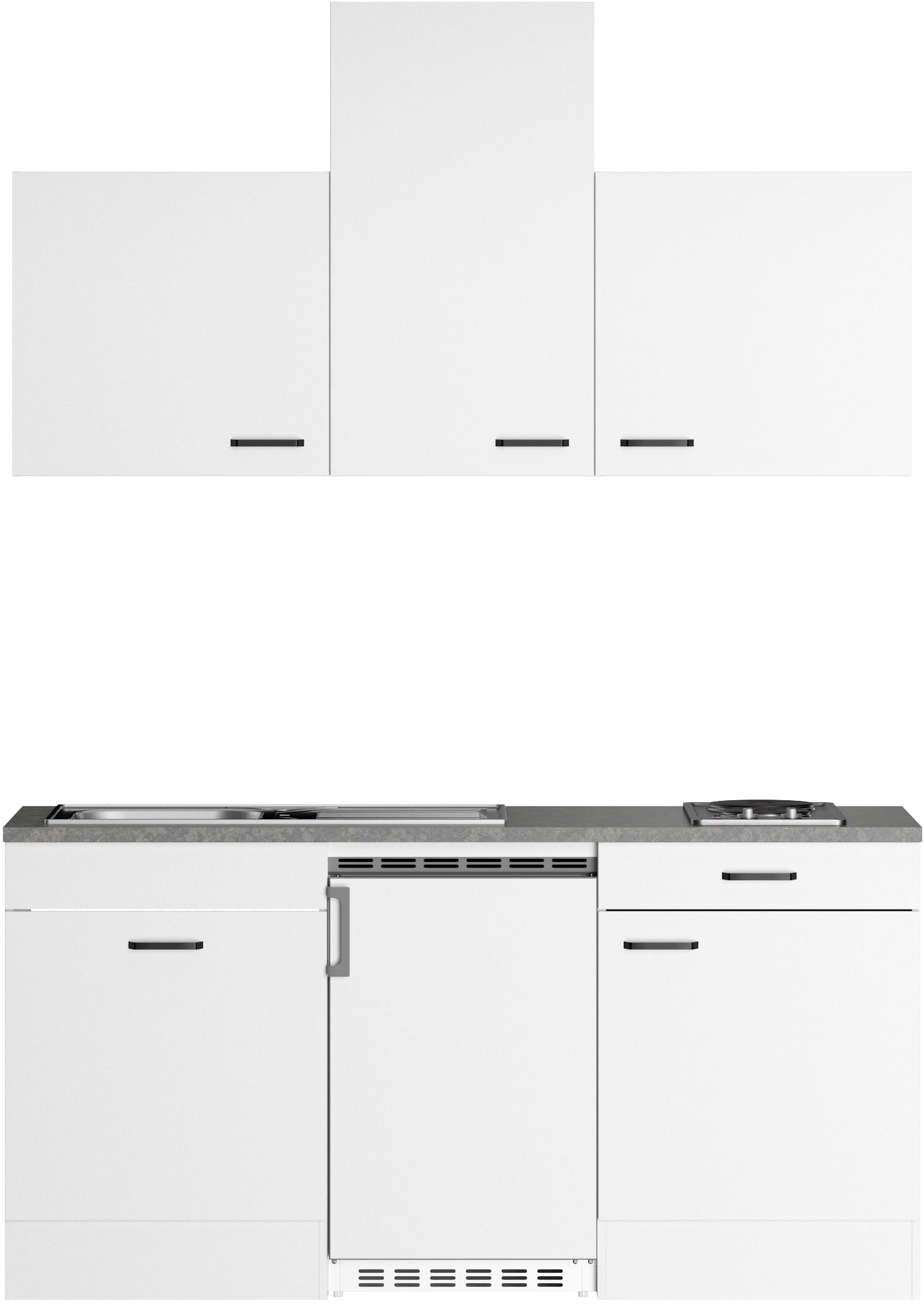 OPTIFIT Pantryküche »OPTImulti« Breite 170 cm, mit Unterbaukühlschrank und 2-Platten-Kochfeld