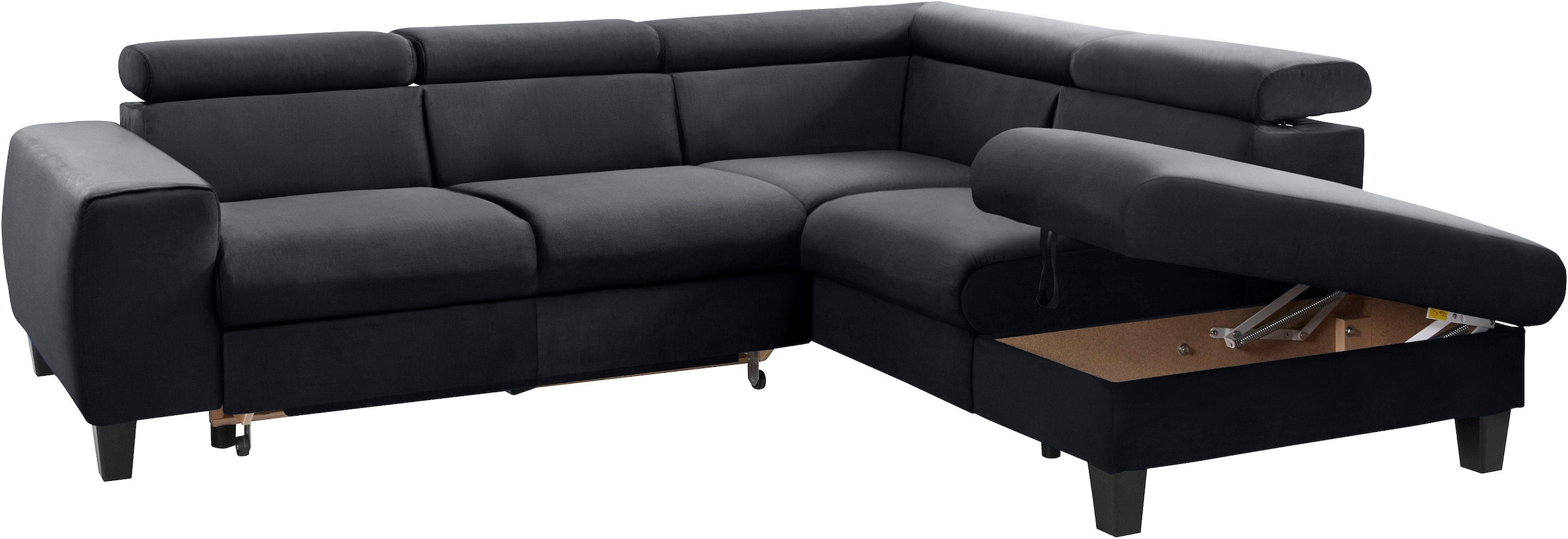 COTTA Polstergarnitur »Morven L-Form«, (Set), Set bestehend aus: Ecksofa mit Kopfteilverstellung & Hocker