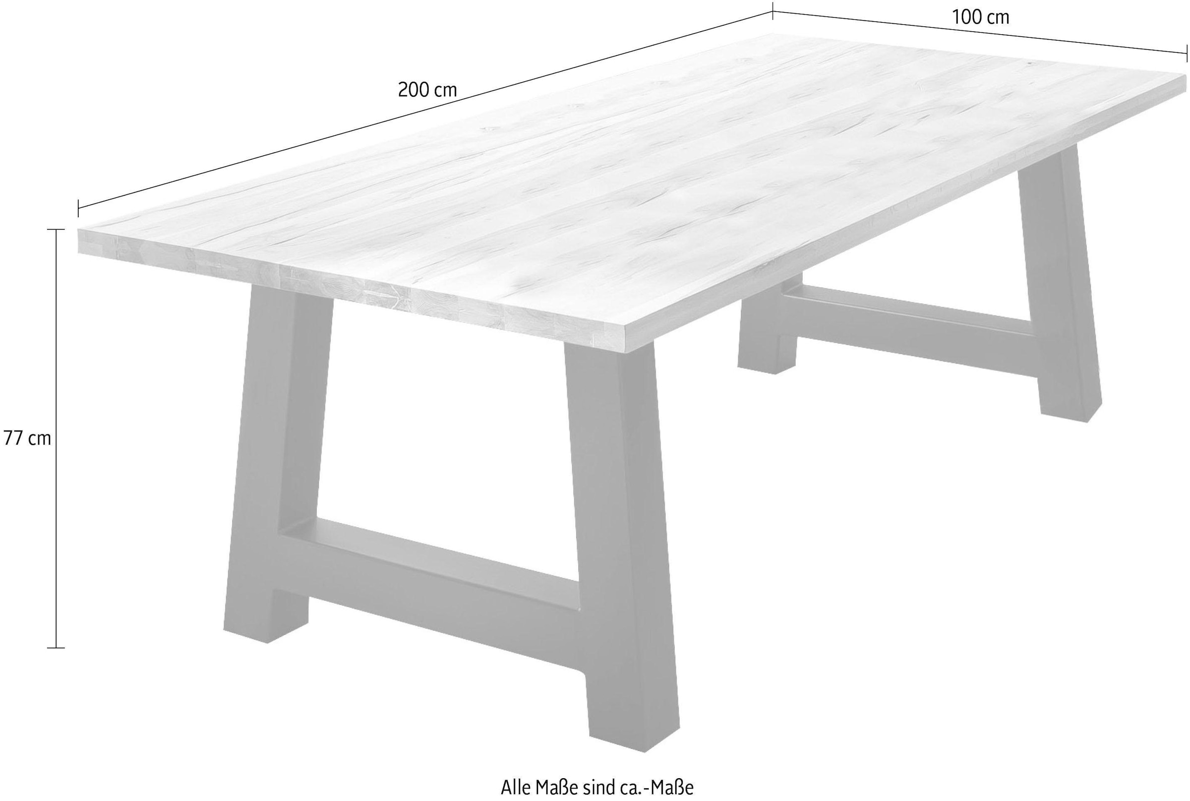Home affaire Esstisch »New York«, Balkeneiche massiv mit ausdrucksstarker Holzoptik