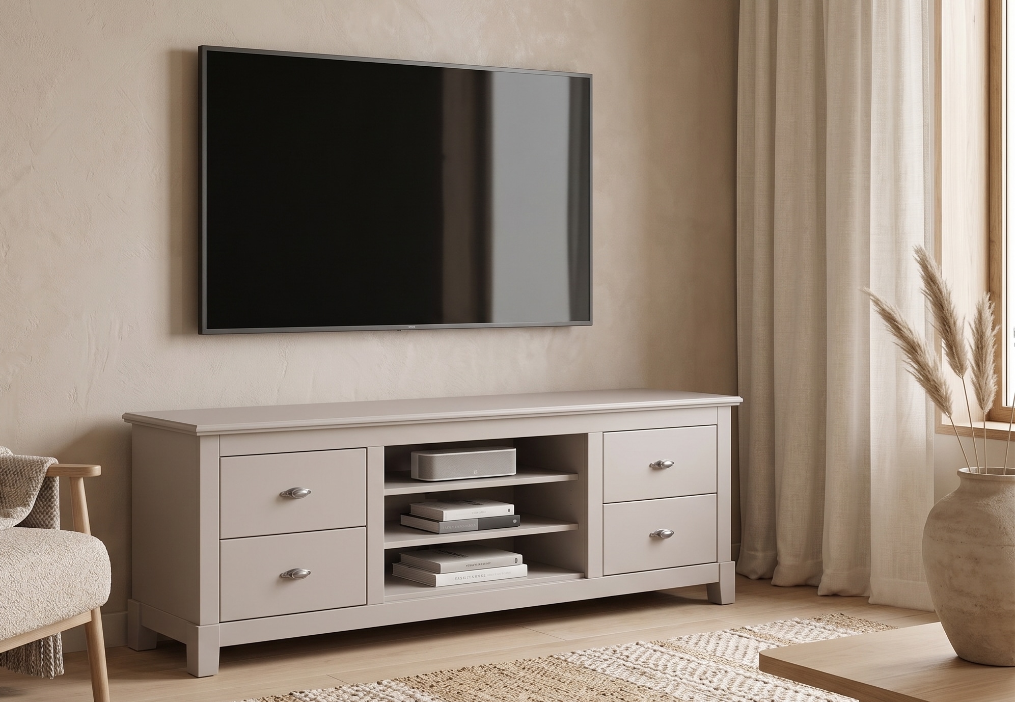 OTTO home Lowboard »Rauna« Kommode, Breite 200 cm, FSC®-zertifiziertes Massivholz