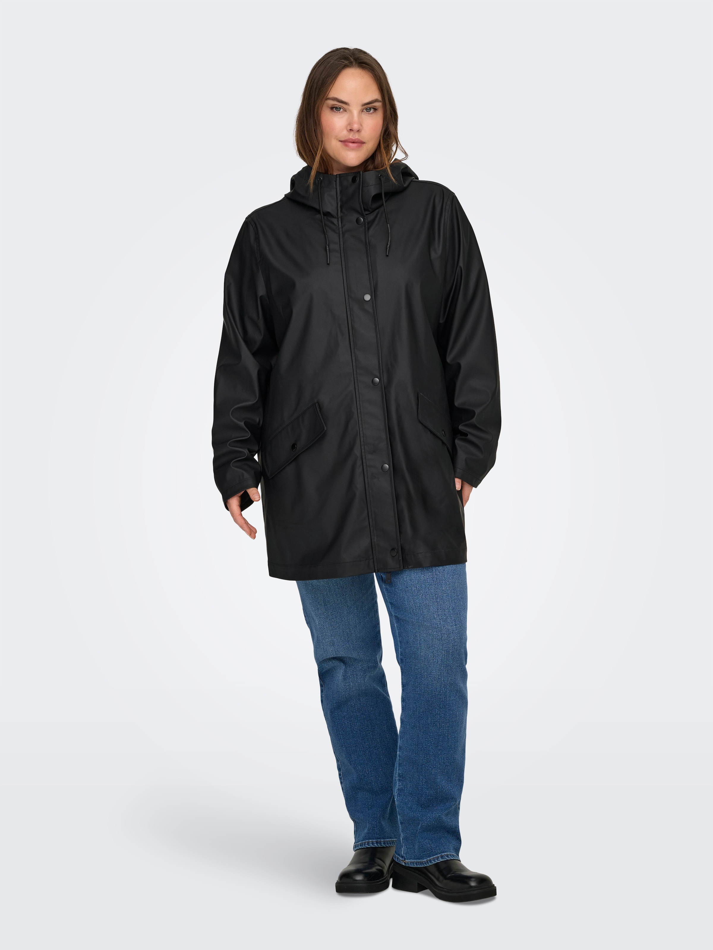 ONLY CARMAKOMA Regenmantel »CARELISA LIFE RAINCOAT ZIP OTW NOOS« wasserabweisende Beschichtung
