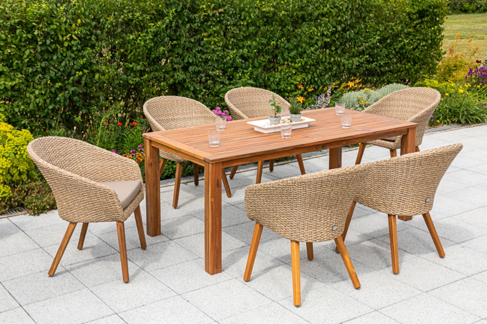 MERXX Garten-Essgruppe »Arrone«, (7 tlg.), 6 Sessel mit Tisch online kaufen  | mit 3 Jahren XXL Garantie