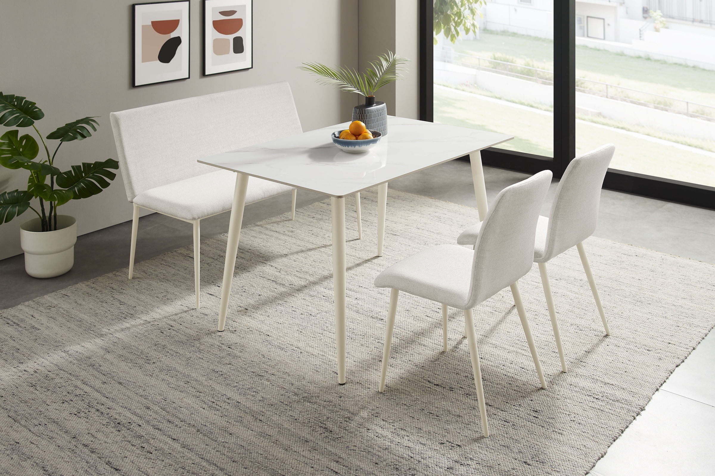 OTTO home 4-Fußstuhl »Allyae« (Set) edlem Strukturstoff, modernem Design und robustem Metallgestell