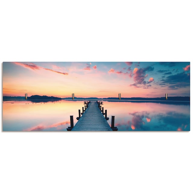 Artland Hakenleiste »Langer Pier am See im Sonnenaufgang«, MDF online  kaufen | mit 3 Jahren XXL Garantie