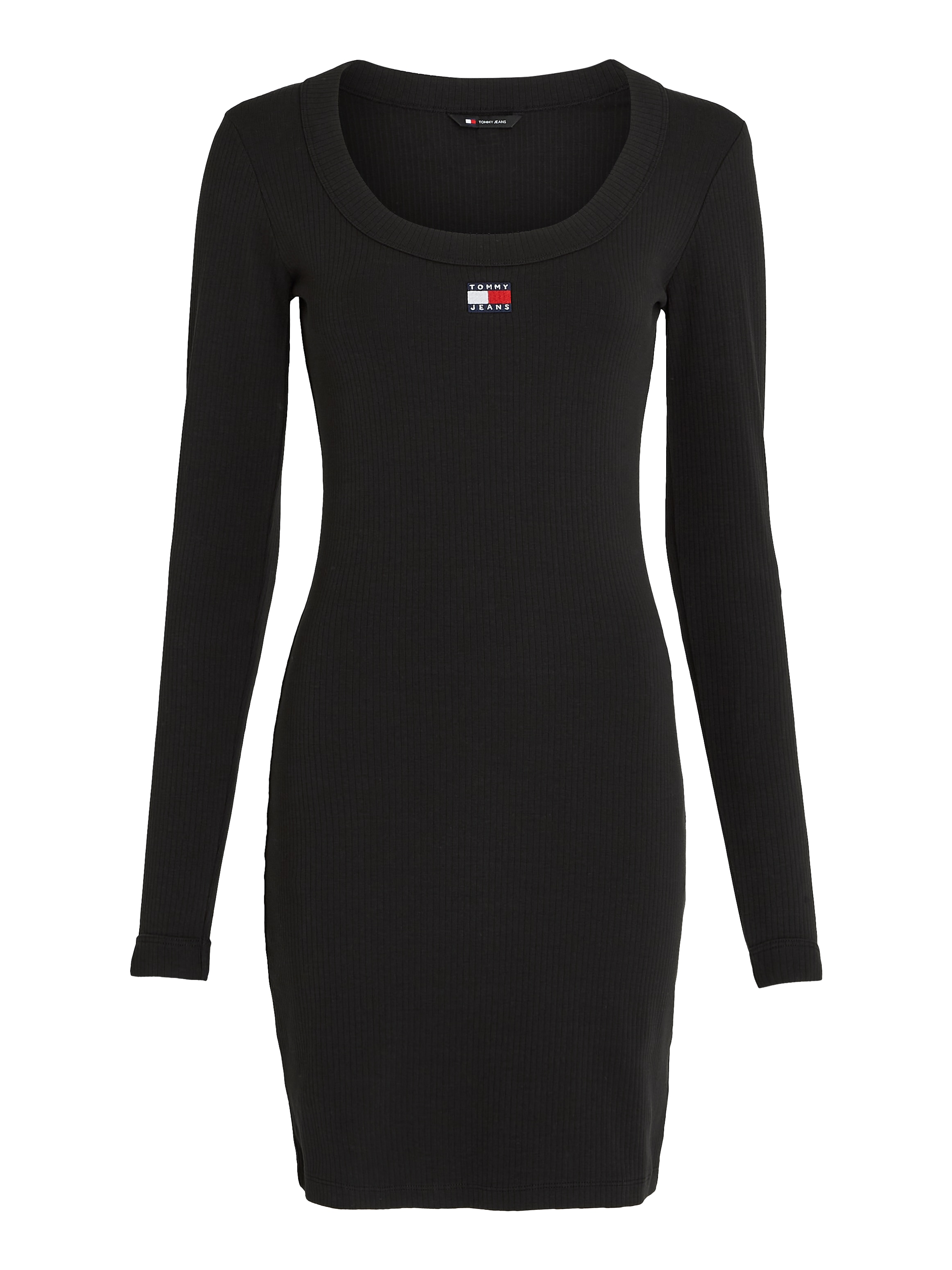 Tommy Jeans Jerseykleid »TJW BADGE RIB BODYCON LS«, mit Markenlabel